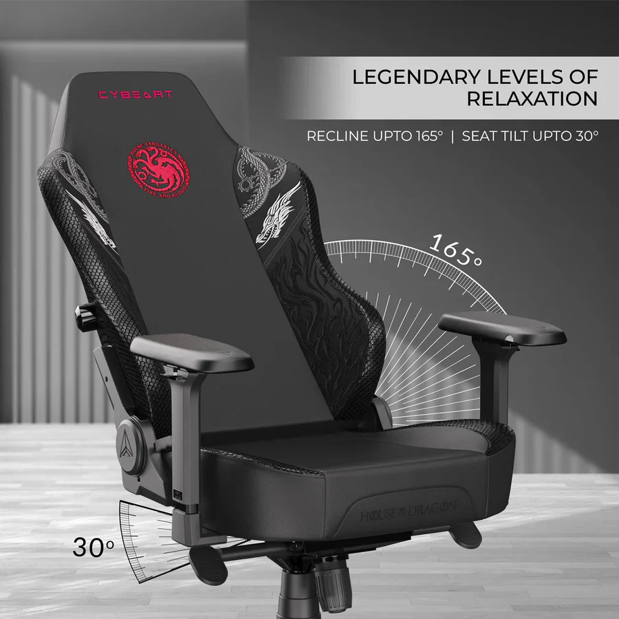CYBEART House Targaryen Gaming Office Chair - House of Dragons 4D Armrest Inbuilt Lumbar Support Supreme PU Leather, Ergonomic, Recline & Tilt - Image 7