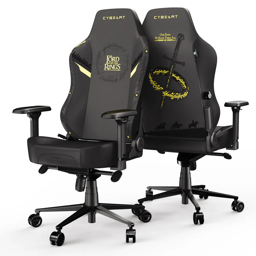 CYBEART Lord of the Rings Blacked Edition Gaming Office Chair 4D Armrest Inbuilt Lumbar Support Supreme PU Leather, Ergonomic, Recline & Tilt - Image 3