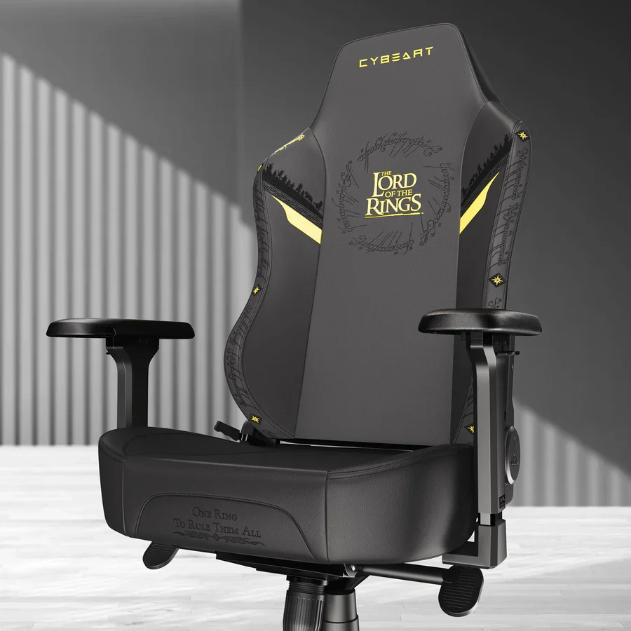 CYBEART Lord of the Rings Blacked Edition Gaming Office Chair 4D Armrest Inbuilt Lumbar Support Supreme PU Leather, Ergonomic, Recline & Tilt - Image 4