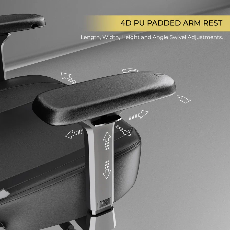 CYBEART Lord of the Rings Blacked Edition Gaming Office Chair 4D Armrest Inbuilt Lumbar Support Supreme PU Leather, Ergonomic, Recline & Tilt - Image 8