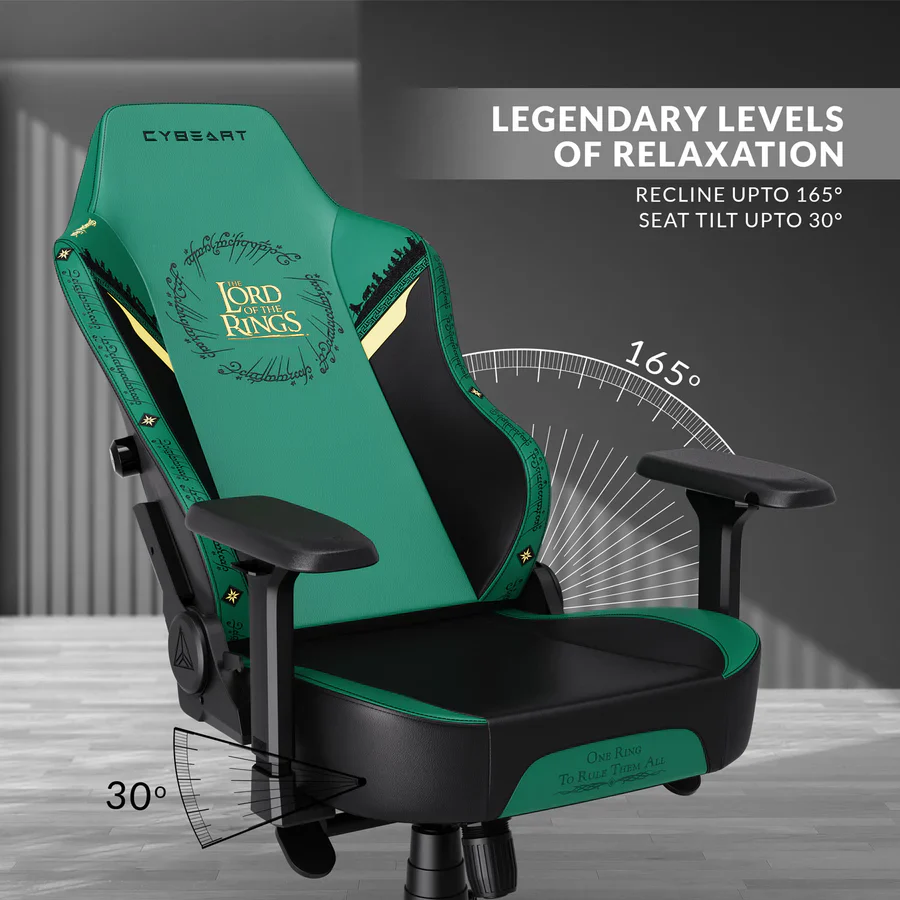 CYBEART Lord of the Rings Gaming Office Chair 4D Armrest Inbuilt Lumbar Support Supreme PU Leather, Ergonomic, Recline & Tilt - Image 9