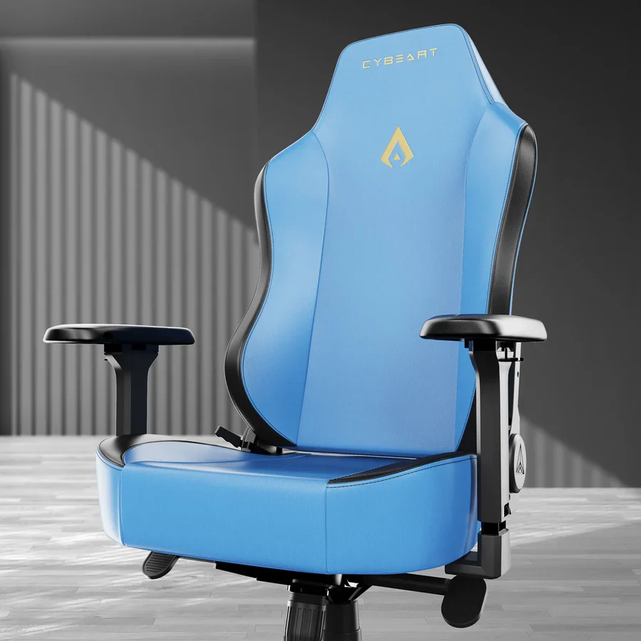 CYBEART Marine (Blue) Gaming Office Chair 4D Armrest Inbuilt Lumbar Support Supreme PU Leather, Ergonomic, Recline & Tilt - Image 3