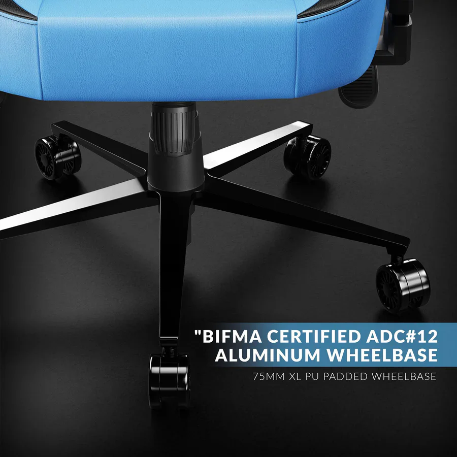 CYBEART Marine (Blue) Gaming Office Chair 4D Armrest Inbuilt Lumbar Support Supreme PU Leather, Ergonomic, Recline & Tilt - Image 6