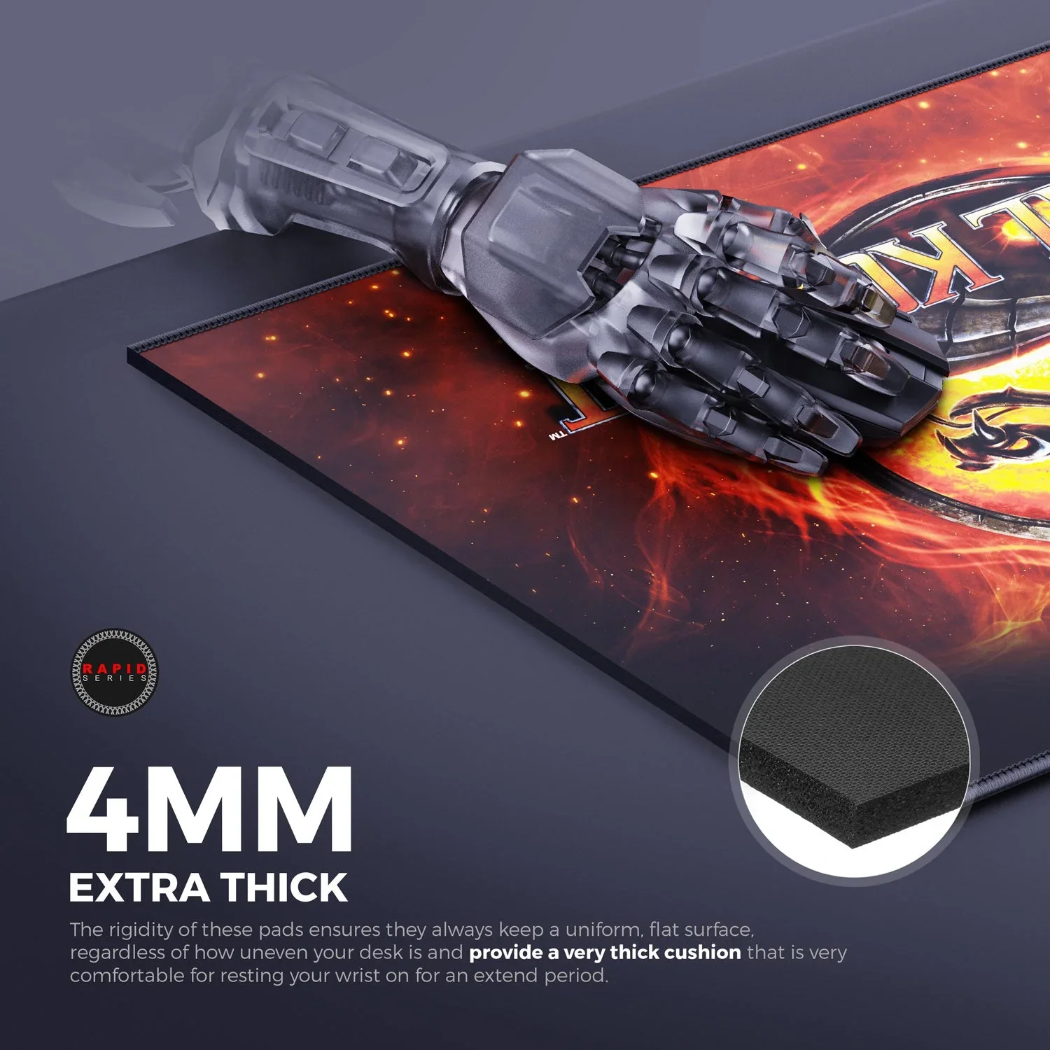 Cybeart Mortal Kombat Gaming Mouse Pad (Large - 450x400x4mm) Waterproof, Never Slip Base, Stitched Edges, Esports Grade - Image 7