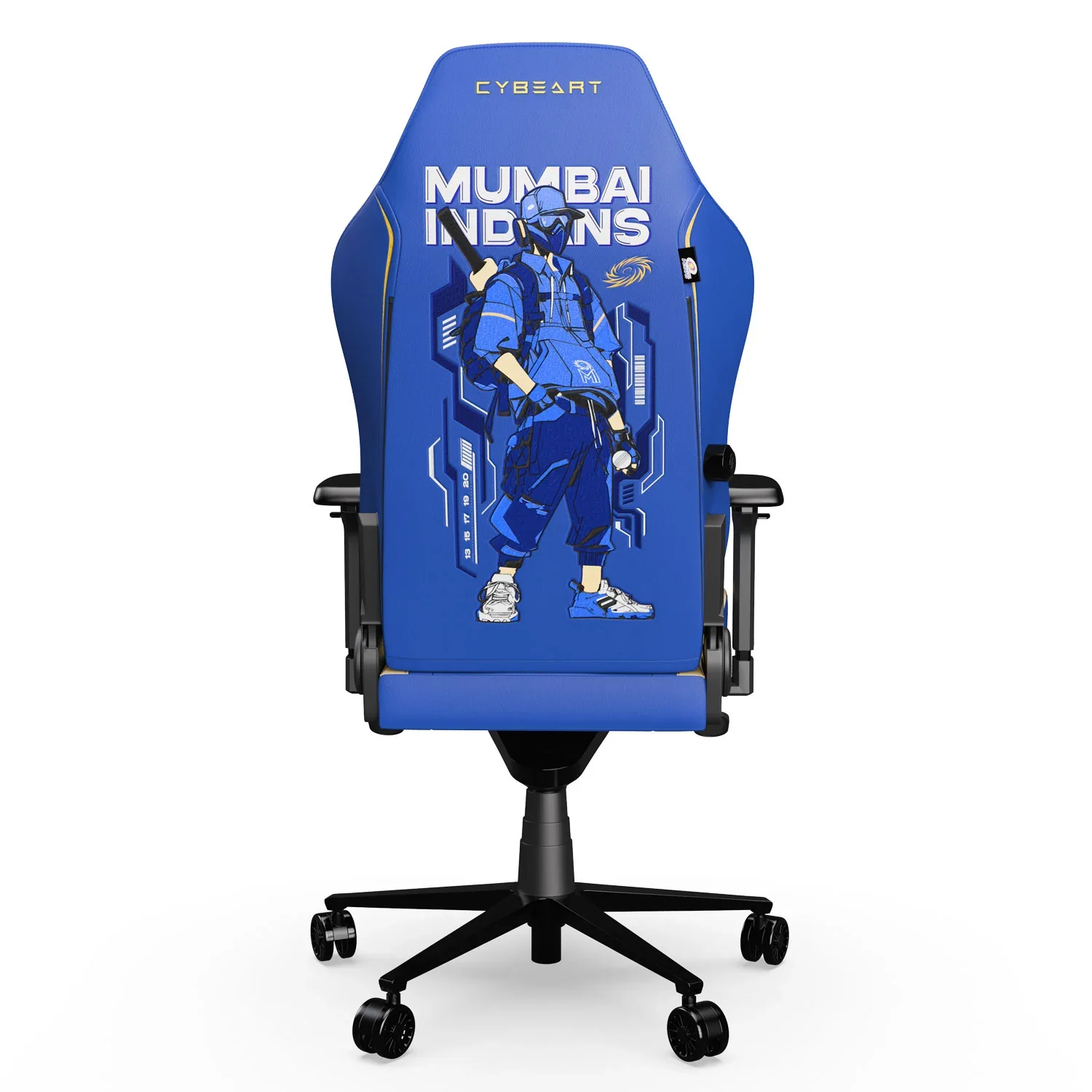 CYBEART Mumbai Indians 2077 Gaming Office Chair 4D Armrest Inbuilt Lumbar Support Supreme PU Leather, Ergonomic, Recline & Tilt - Image 2