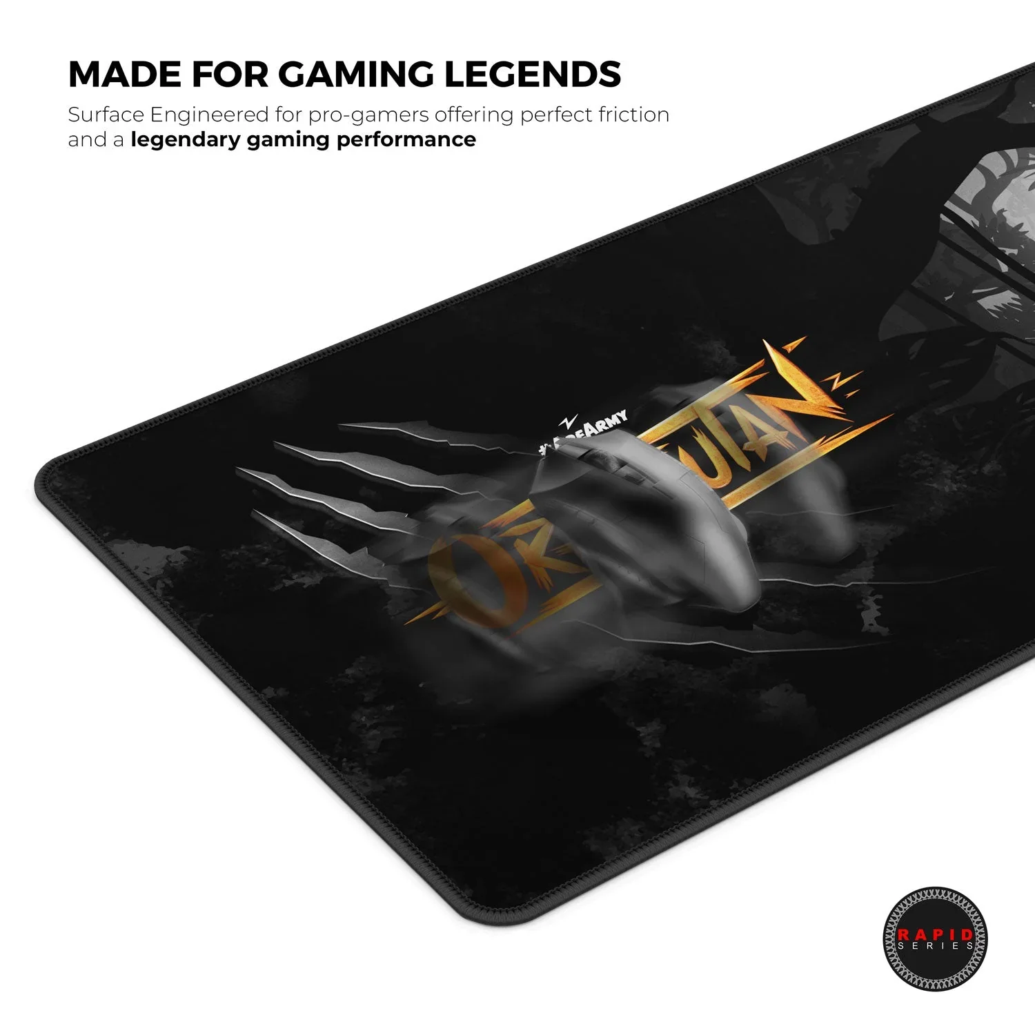 Cybeart Orangutan Esports Gaming Desk Mat (XXL - 900x400x4mm) Waterproof, Never Slip Base, Stitched Edges, Esports Grade - Image 5