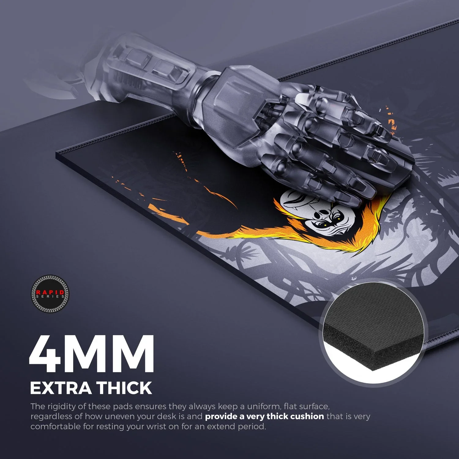 Cybeart Orangutan Esports Gaming Mouse Pad (Large - 450x400x4mm) Waterproof, Never Slip Base, Stitched Edges, Esports Grade - Image 7