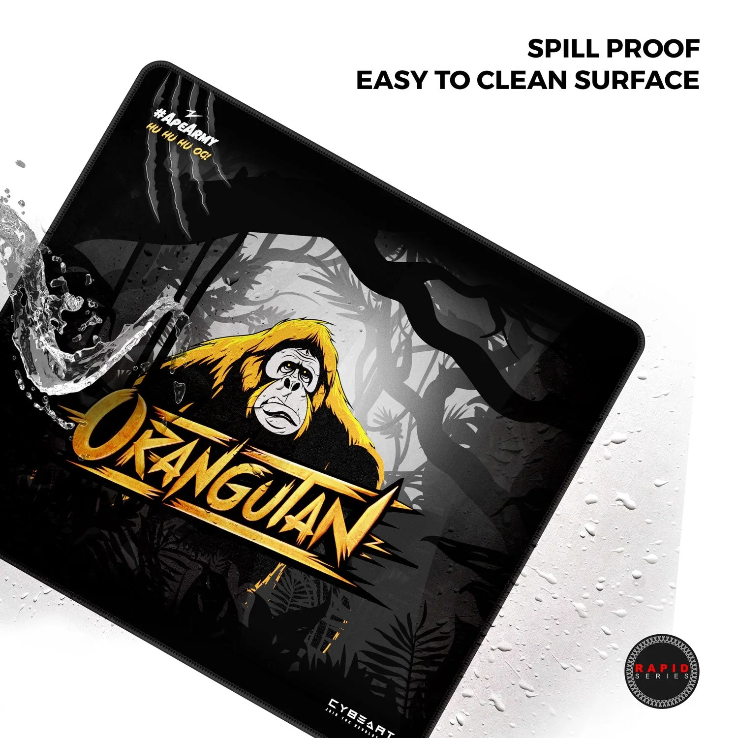 Cybeart Orangutan Esports Gaming Mouse Pad (Large - 450x400x4mm) Waterproof, Never Slip Base, Stitched Edges, Esports Grade - Image 8