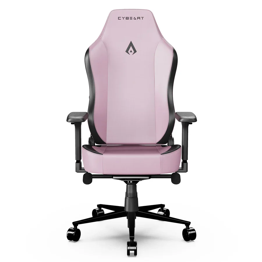 CYBEART Pretty Pink Gaming Office Chair 4D Armrest Inbuilt Lumbar Support Supreme PU Leather, Ergonomic, Recline & Tilt