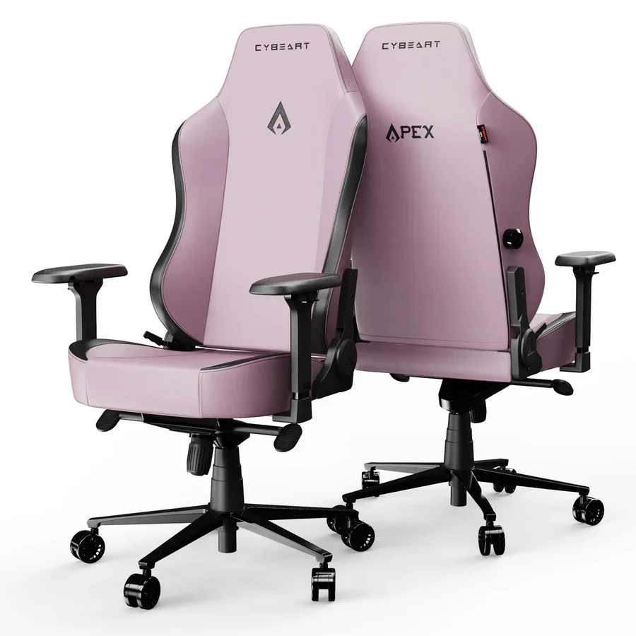 CYBEART Pretty Pink Gaming Office Chair 4D Armrest Inbuilt Lumbar Support Supreme PU Leather, Ergonomic, Recline & Tilt - Image 10