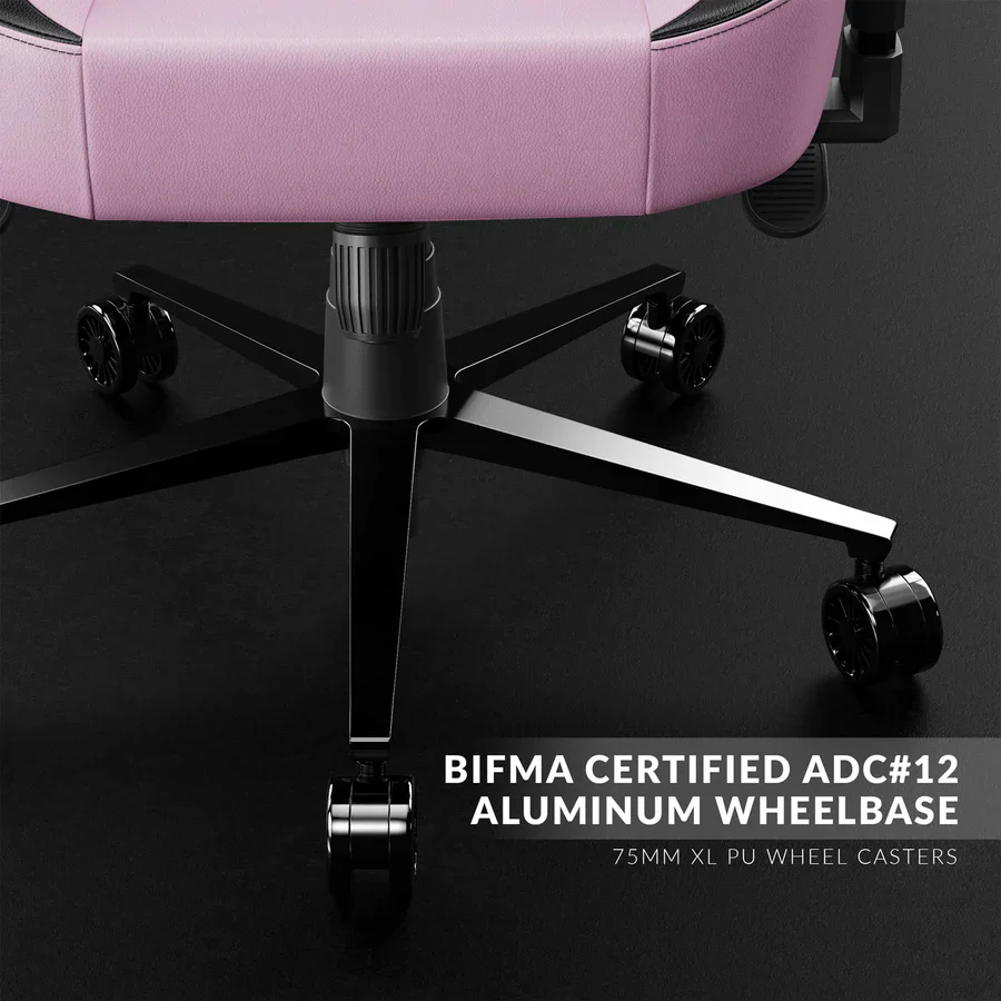 CYBEART Pretty Pink Gaming Office Chair 4D Armrest Inbuilt Lumbar Support Supreme PU Leather, Ergonomic, Recline & Tilt - Image 9