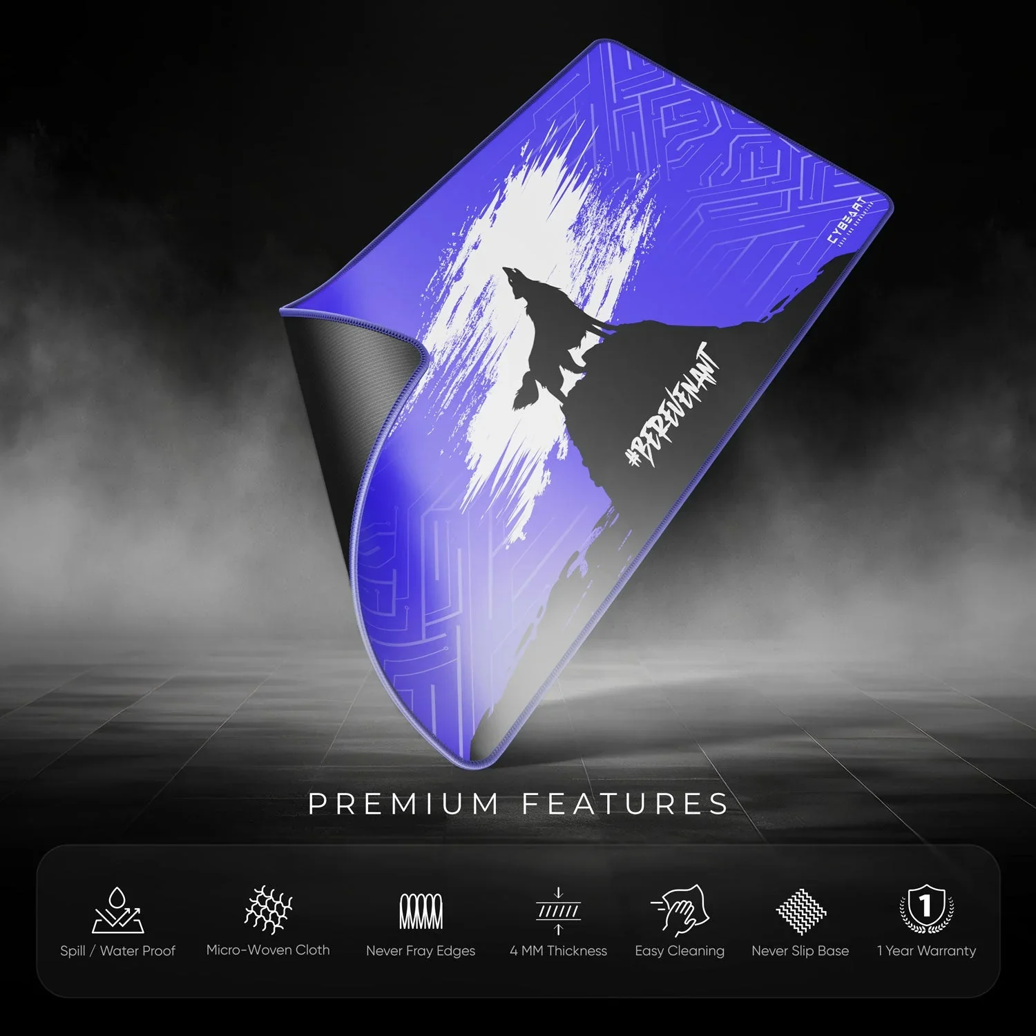 Cybeart Revenant Esports Gaming Desk Mat (XXL - 900x400x4mm) Waterproof, Never Slip Base, Stitched Edges, Esports Grade