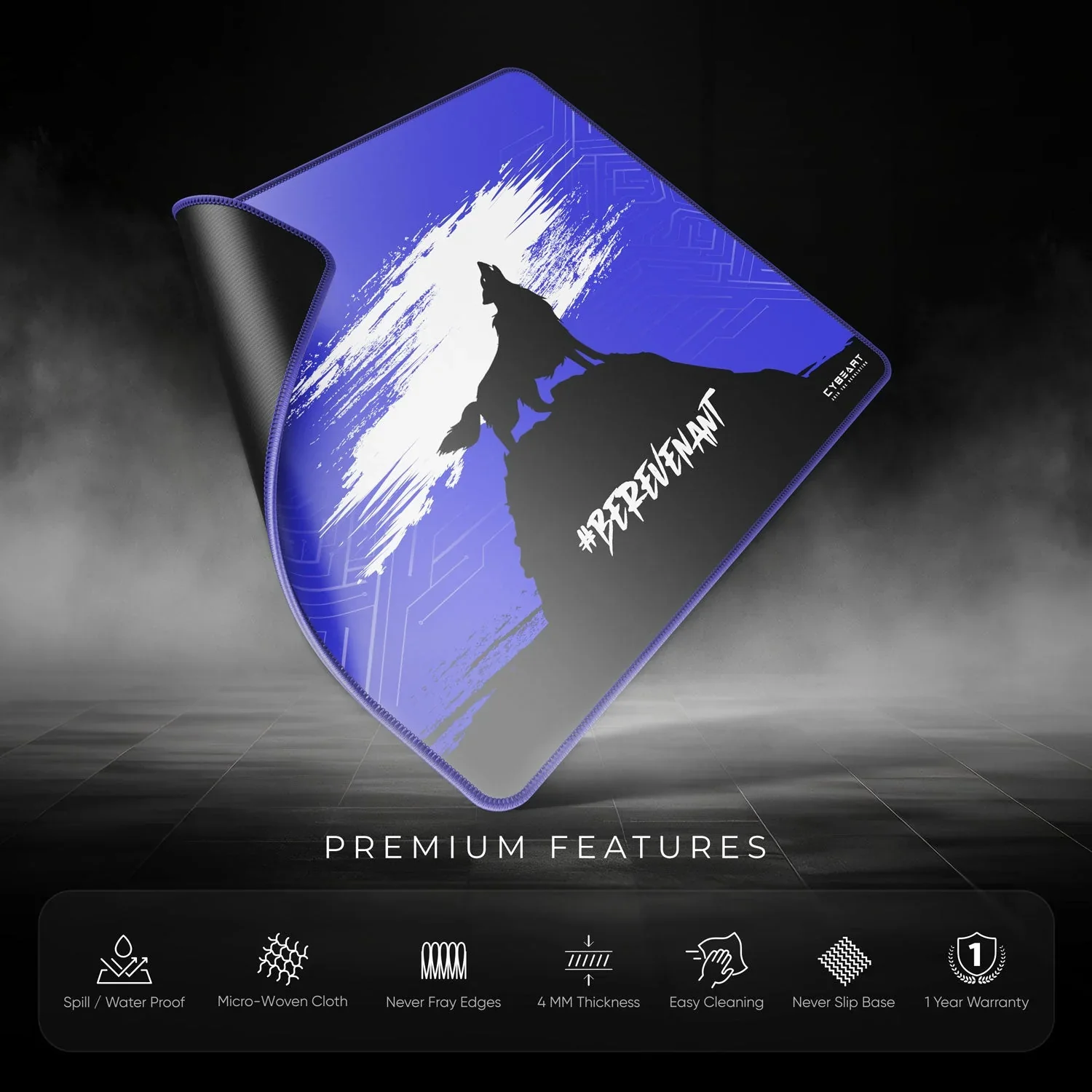 Cybeart Revenant Esports Gaming Mouse Pad (Large - 450x400x4mm) Waterproof, Never Slip Base, Stitched Edges, Esports Grade - Image 9
