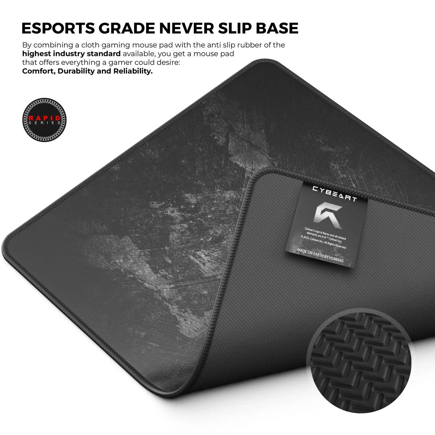 Cybeart Signature Edition Gaming Mouse Pad (Large - 450x400x4mm) Waterproof, Never Slip Base, Stitched Edges, Esports Grade - Image 4