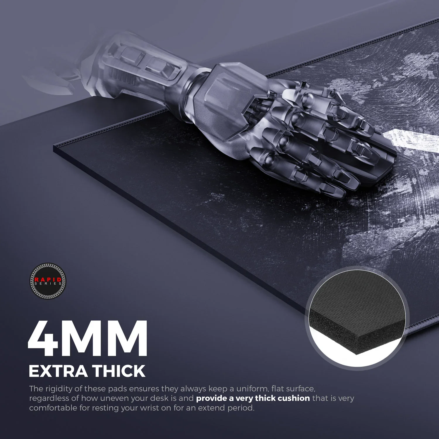 Cybeart Signature Edition Gaming Mouse Pad (Large - 450x400x4mm) Waterproof, Never Slip Base, Stitched Edges, Esports Grade - Image 7