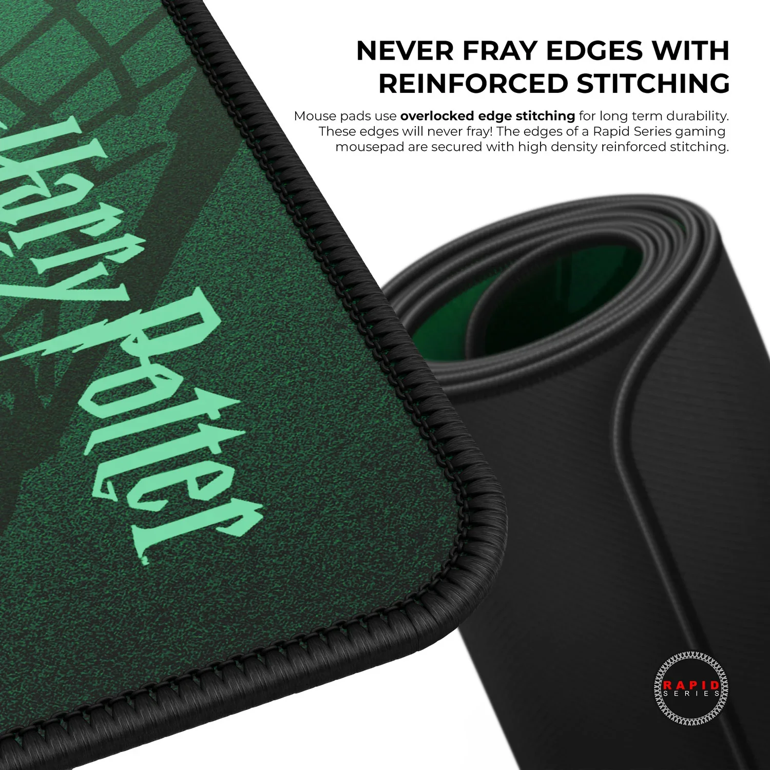 Cybeart Slytherin Gaming Desk Mat (XXL - 900x400x4mm) Waterproof, Never Slip Base, Stitched Edges, Esports Grade - Image 4