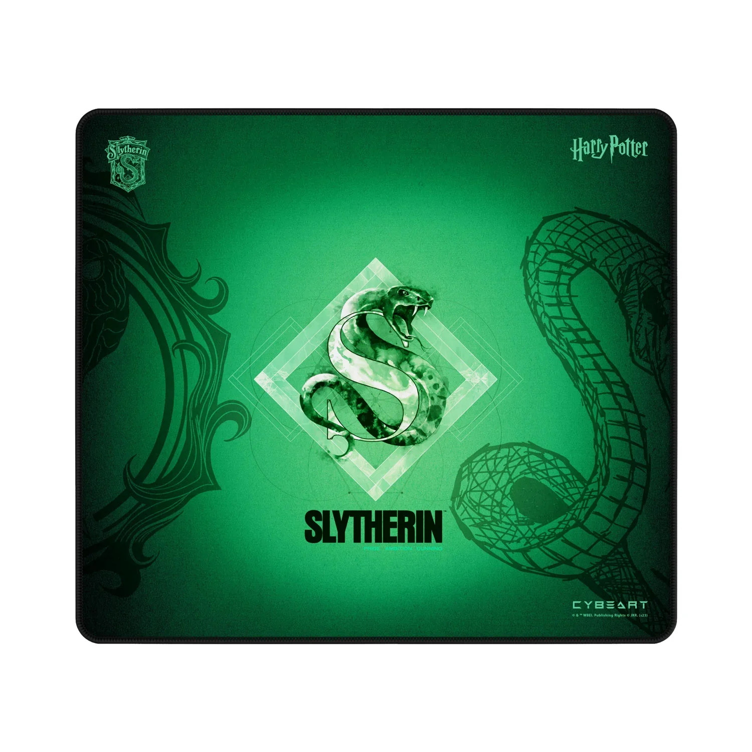 Cybeart Slytherin Gaming Mouse Pad (Large - 450x400x4mm) Waterproof, Never Slip Base, Stitched Edges, Esports Grade