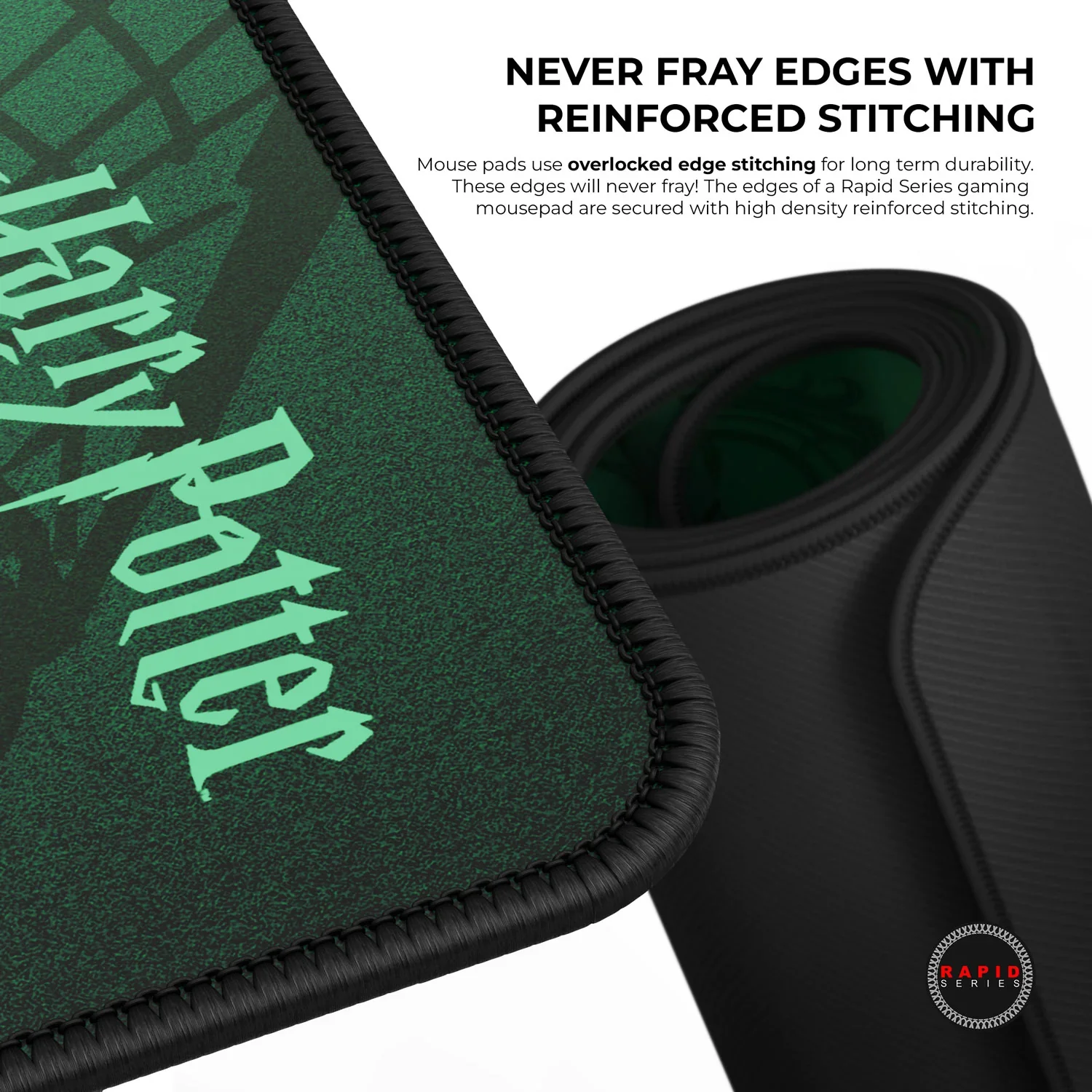 Cybeart Slytherin Gaming Mouse Pad (Large - 450x400x4mm) Waterproof, Never Slip Base, Stitched Edges, Esports Grade - Image 4