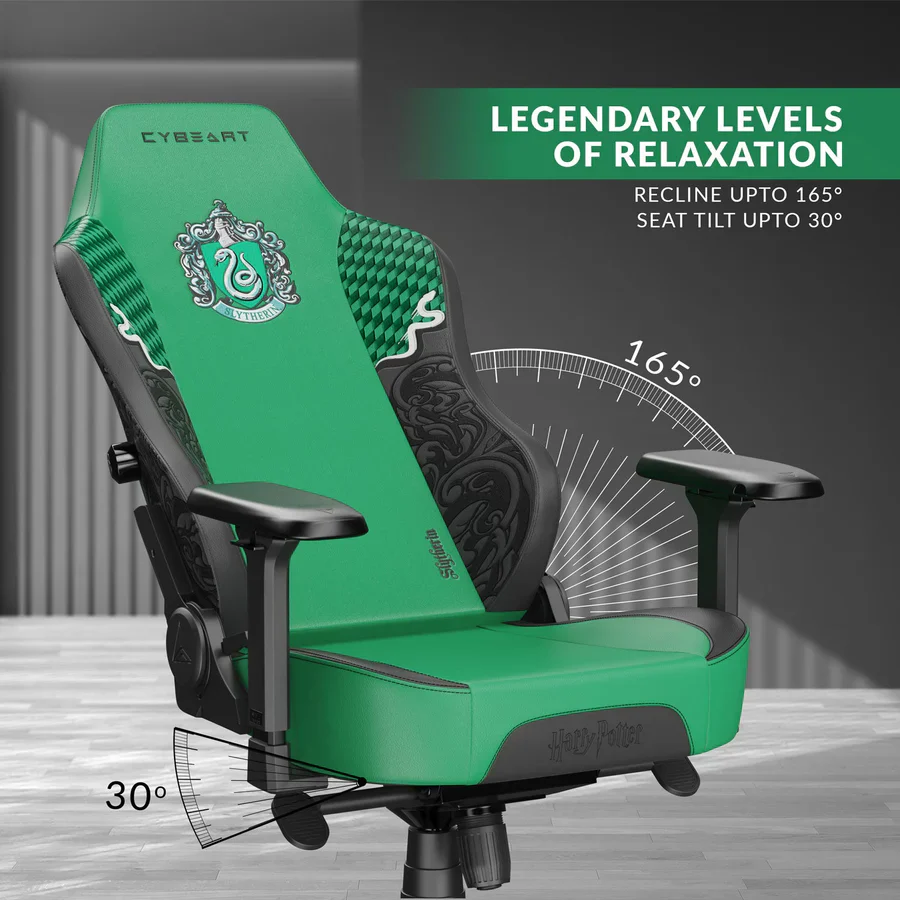 CYBEART Slytherin Gaming Office Chair - Harry Potter 4D Armrest Inbuilt Lumbar Support Supreme PU Leather, Ergonomic, Recline & Tilt - Image 6