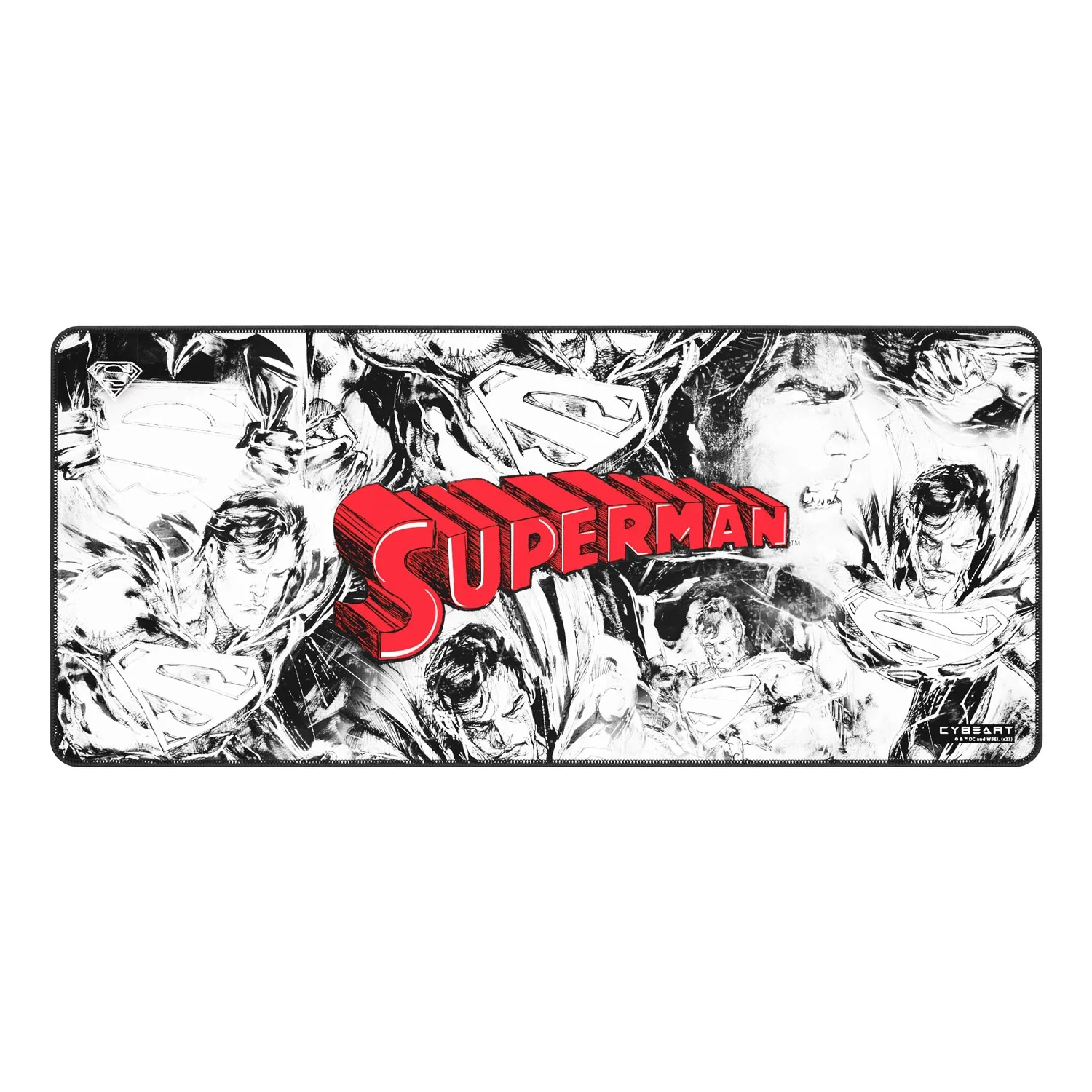 Cybeart Superman Jim Lee Edition Gaming Desk Mat (XXL - 900x400x4mm) Waterproof, Never Slip Base, Stitched Edges, Esports Grade