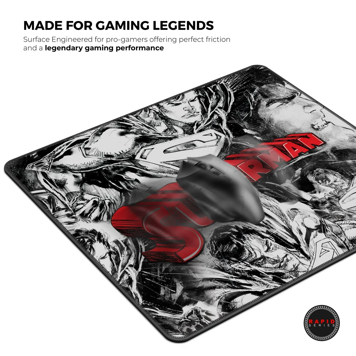 Cybeart Superman Jim Lee Edition Gaming Mouse Pad (Large - 450x400x4mm) Waterproof, Never Slip Base, Stitched Edges, Esports Grade - Image 5