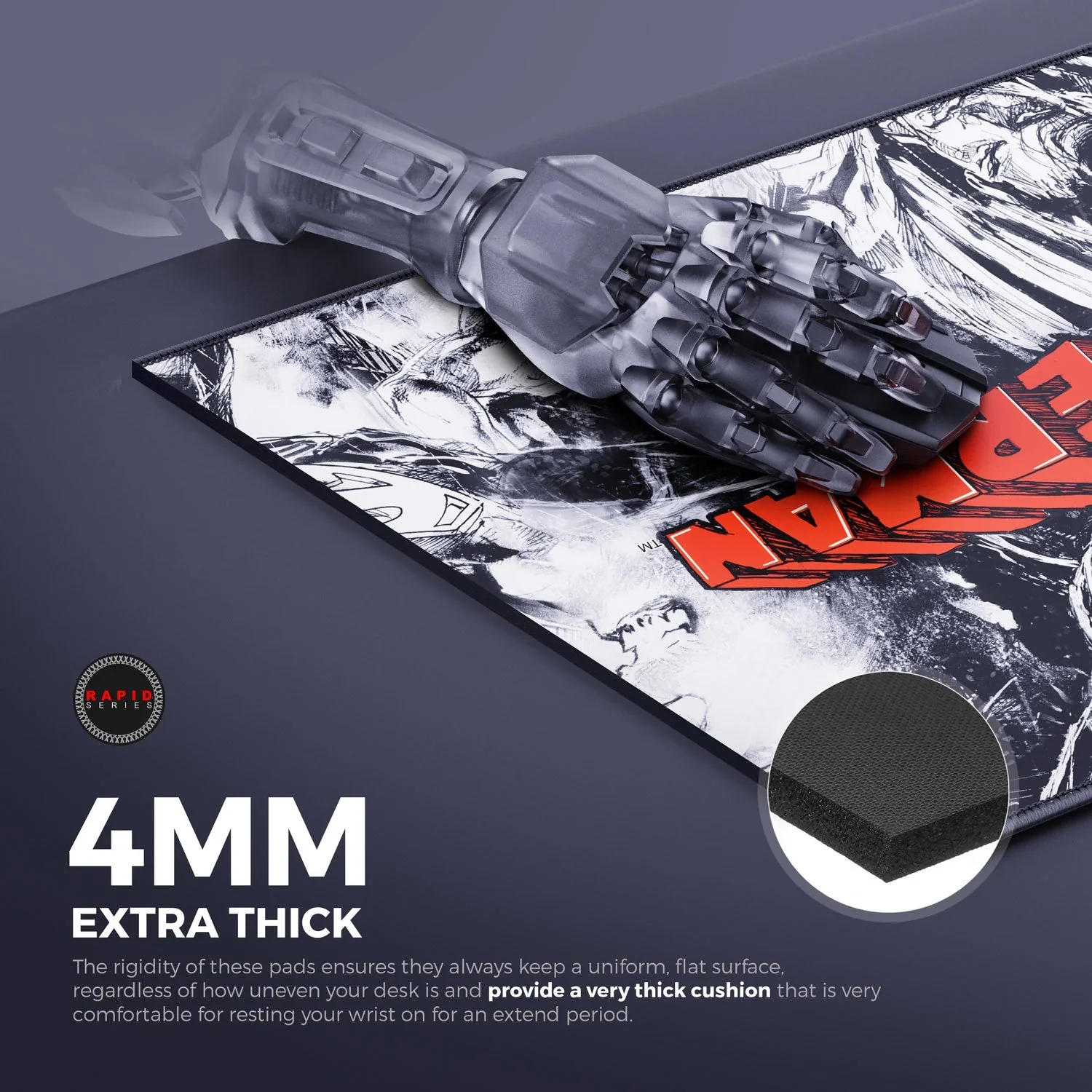 Cybeart Superman Jim Lee Edition Gaming Mouse Pad (Large - 450x400x4mm) Waterproof, Never Slip Base, Stitched Edges, Esports Grade - Image 7