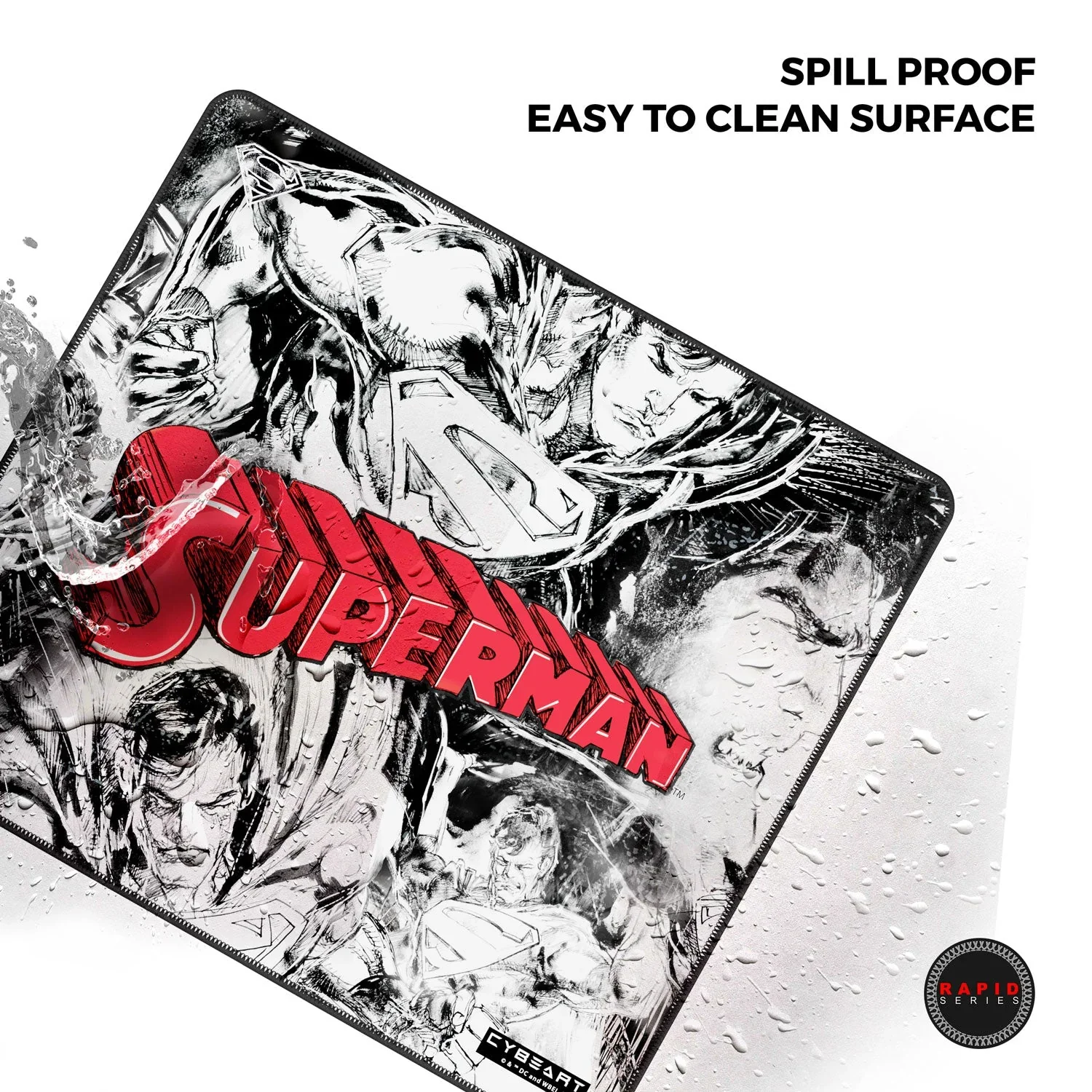 Cybeart Superman Jim Lee Edition Gaming Mouse Pad (Large - 450x400x4mm) Waterproof, Never Slip Base, Stitched Edges, Esports Grade - Image 8