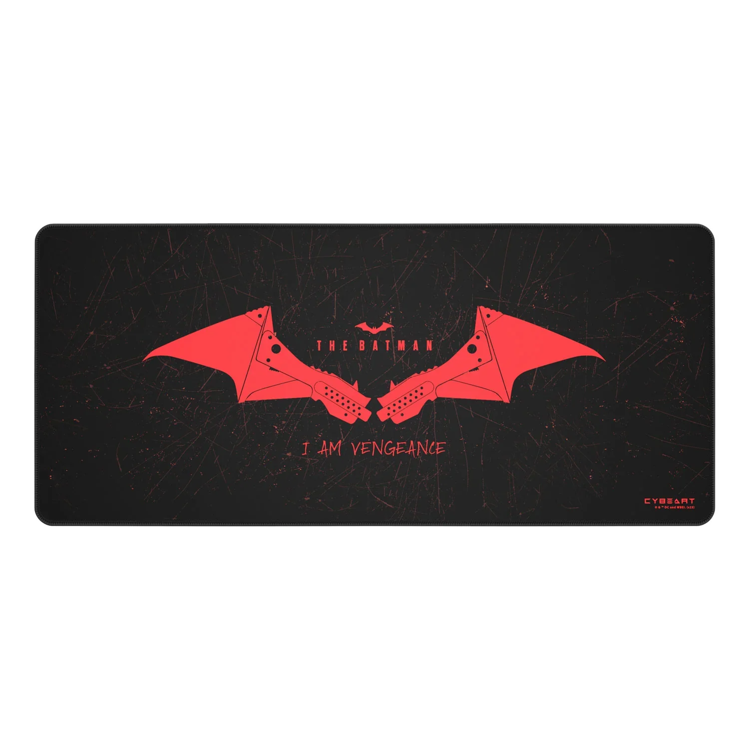 Cybeart The Batman Gaming Desk Mat (XXL - 900x400x4mm) Waterproof, Never Slip Base, Stitched Edges, Esports Grade