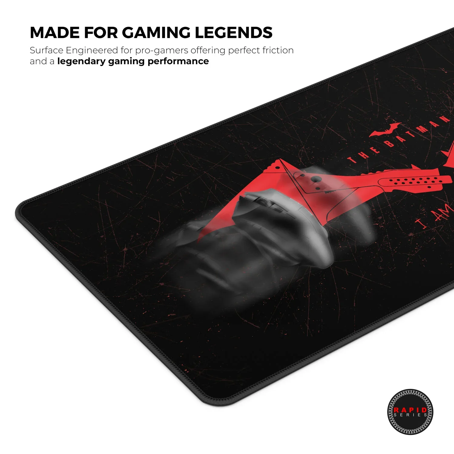 Cybeart The Batman Gaming Desk Mat (XXL - 900x400x4mm) Waterproof, Never Slip Base, Stitched Edges, Esports Grade - Image 6