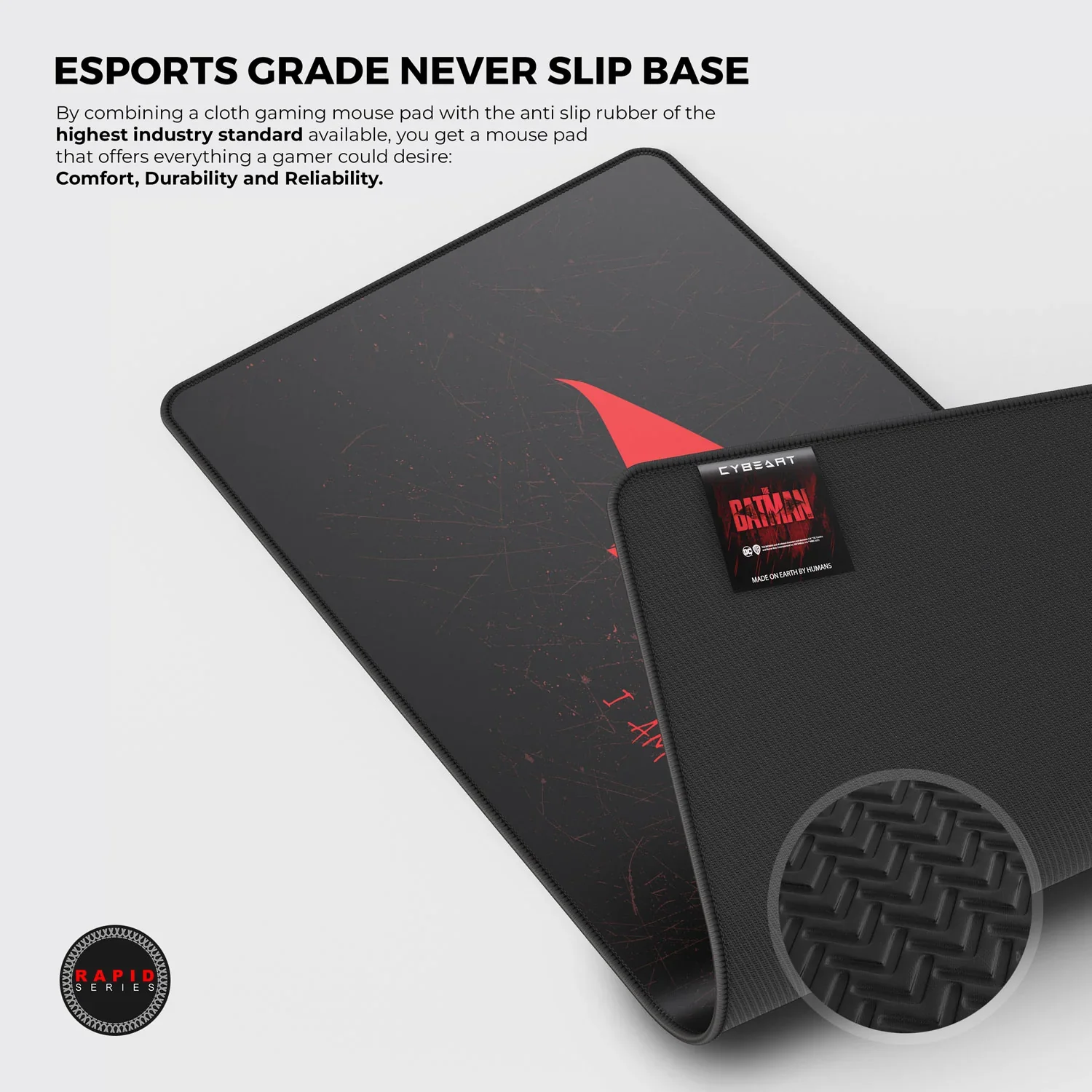 Cybeart The Batman Gaming Desk Mat (XXL - 900x400x4mm) Waterproof, Never Slip Base, Stitched Edges, Esports Grade - Image 7
