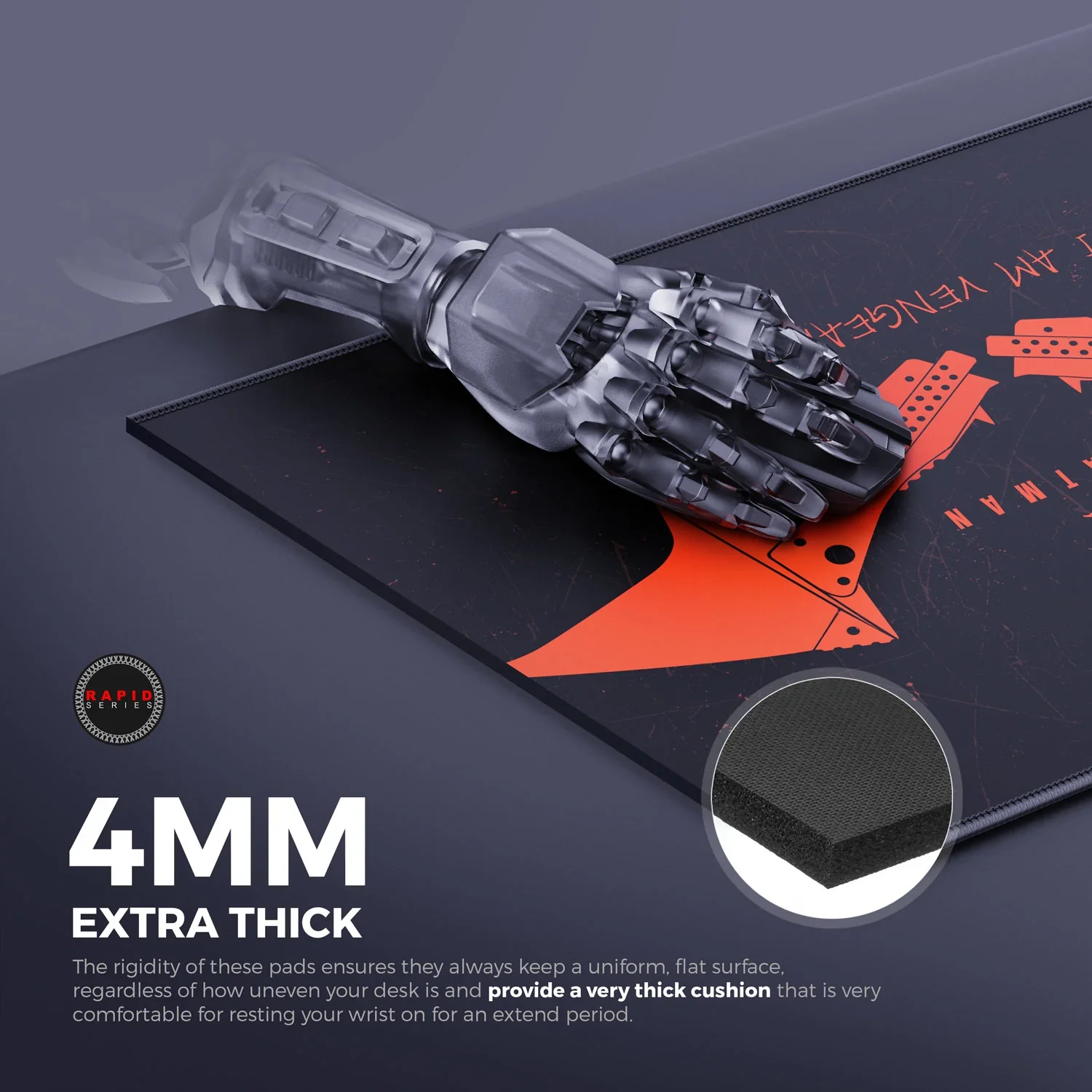 Cybeart The Batman Gaming Desk Mat (XXL - 900x400x4mm) Waterproof, Never Slip Base, Stitched Edges, Esports Grade - Image 8