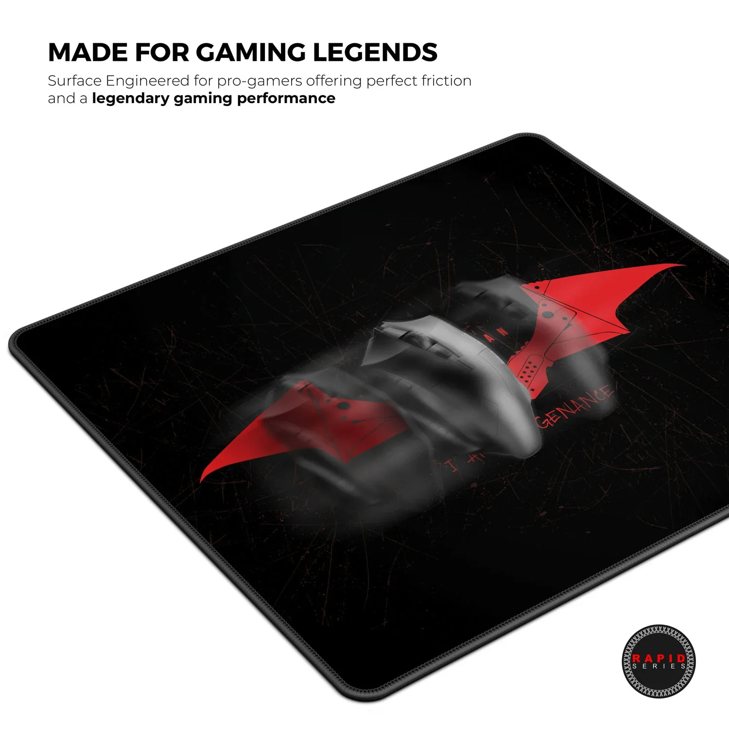 Cybeart The Batman Gaming Mouse Pad (Large - 450x400x4mm) Waterproof, Never Slip Base, Stitched Edges, Esports Grade - Image 5