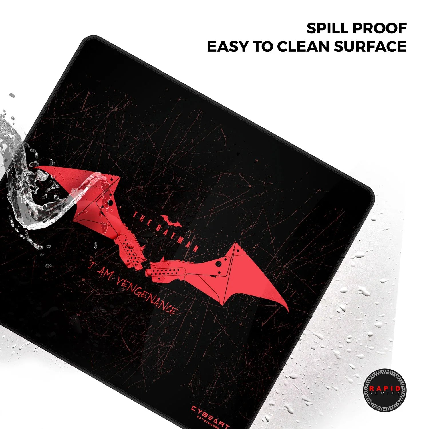 Cybeart The Batman Gaming Mouse Pad (Large - 450x400x4mm) Waterproof, Never Slip Base, Stitched Edges, Esports Grade - Image 8