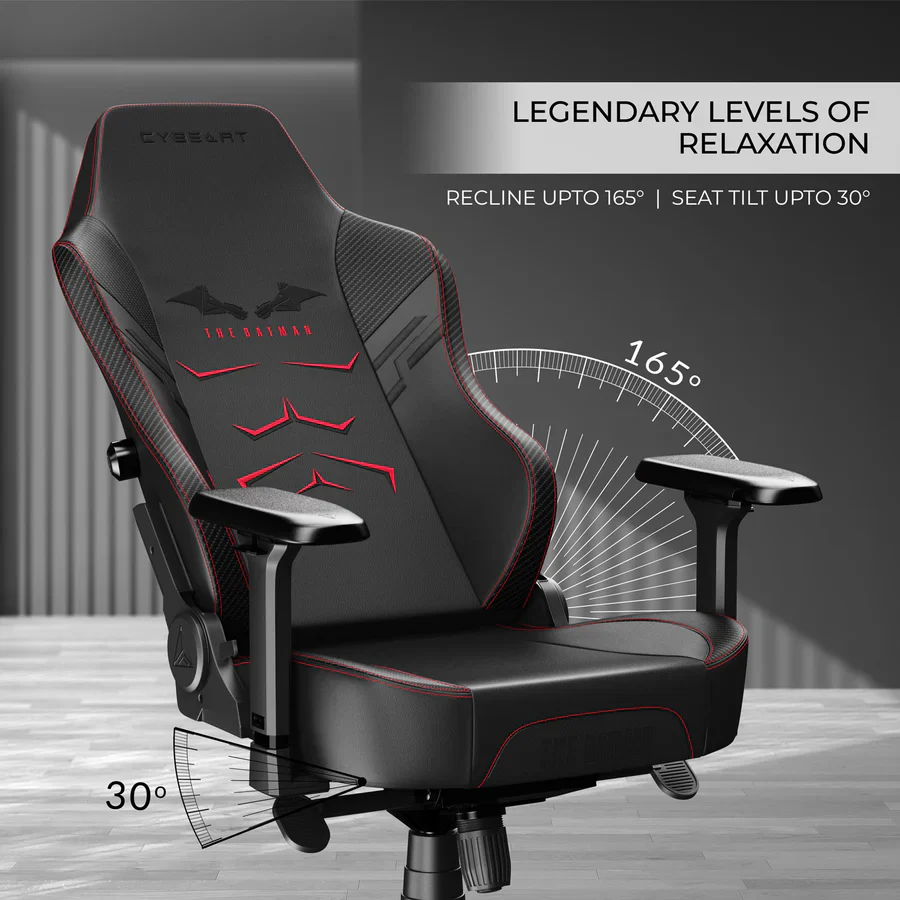 CYBEART The Batman Gaming Office Chair - DC Comics 4D Armrest Inbuilt Lumbar Support Supreme PU Leather, Ergonomic, Recline & Tilt - Image 4