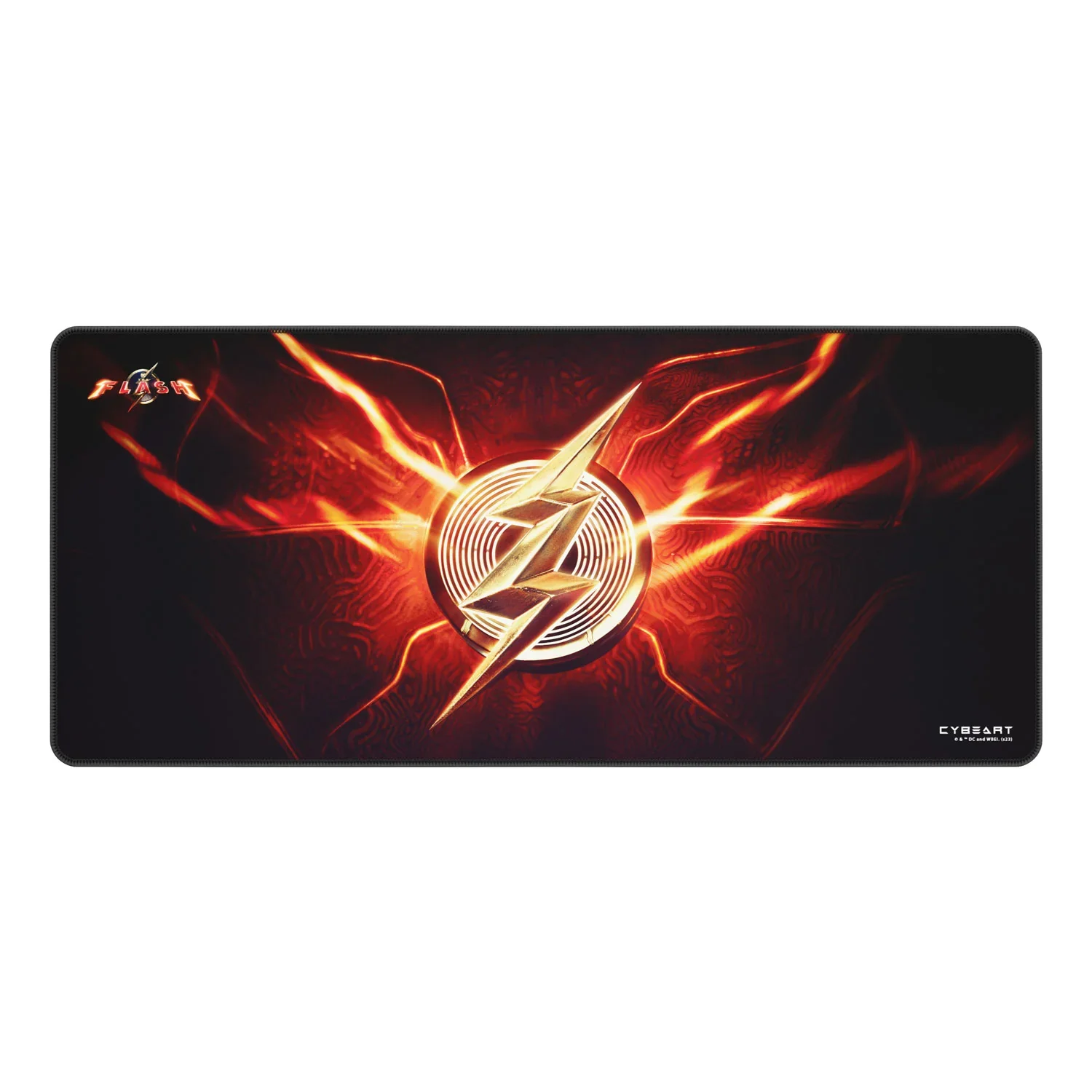 Cybeart The Flash Gaming Desk Mat (XXL - 900x400x4mm) Waterproof, Never Slip Base, Stitched Edges, Esports Grade