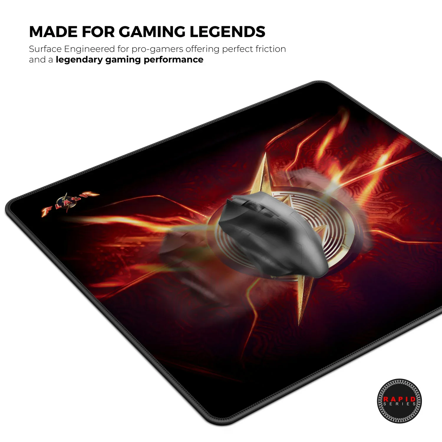 Cybeart The Flash Gaming Mouse Pad (Large - 450x400x4mm) Waterproof, Never Slip Base, Stitched Edges, Esports Grade - Image 5