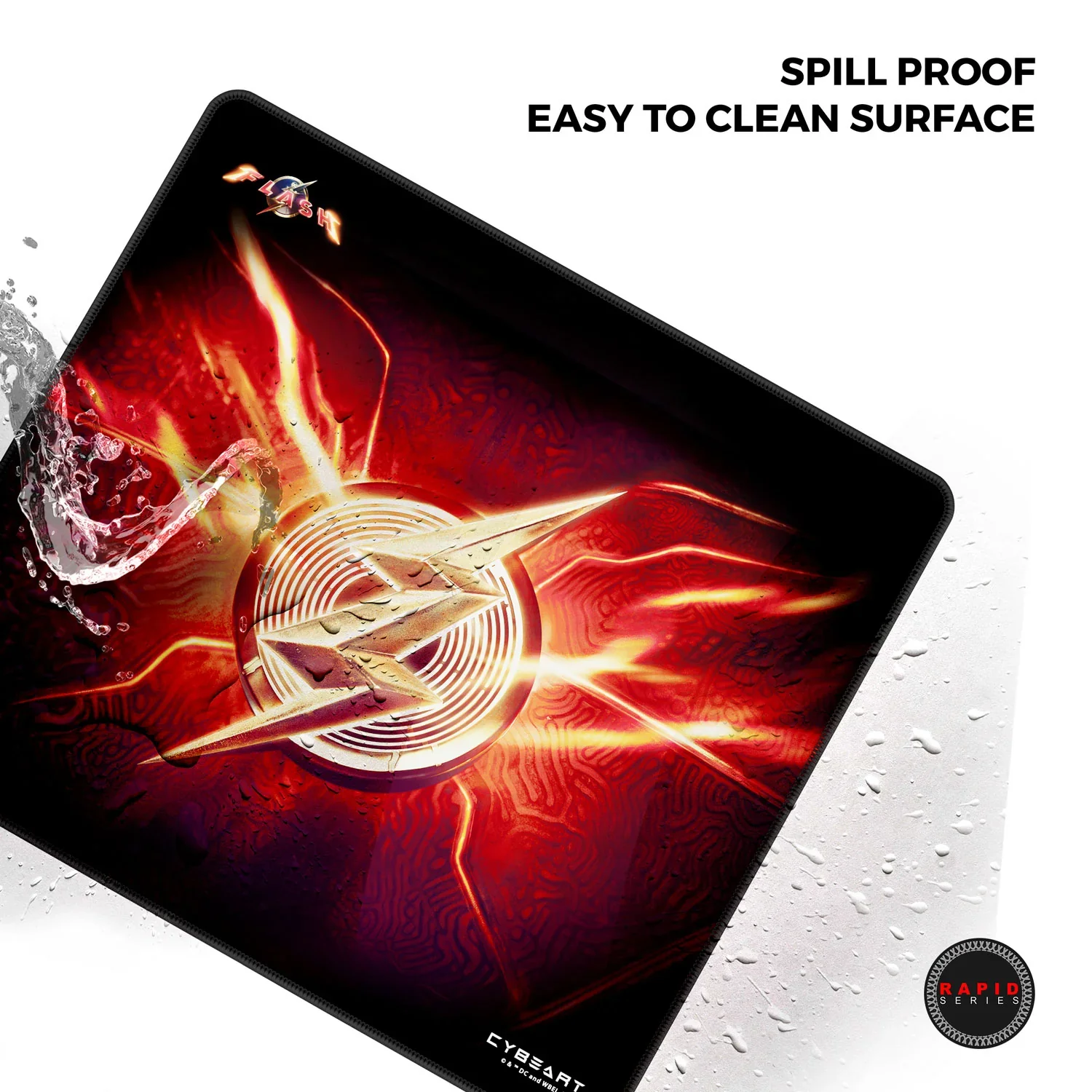 Cybeart The Flash Gaming Mouse Pad (Large - 450x400x4mm) Waterproof, Never Slip Base, Stitched Edges, Esports Grade - Image 8