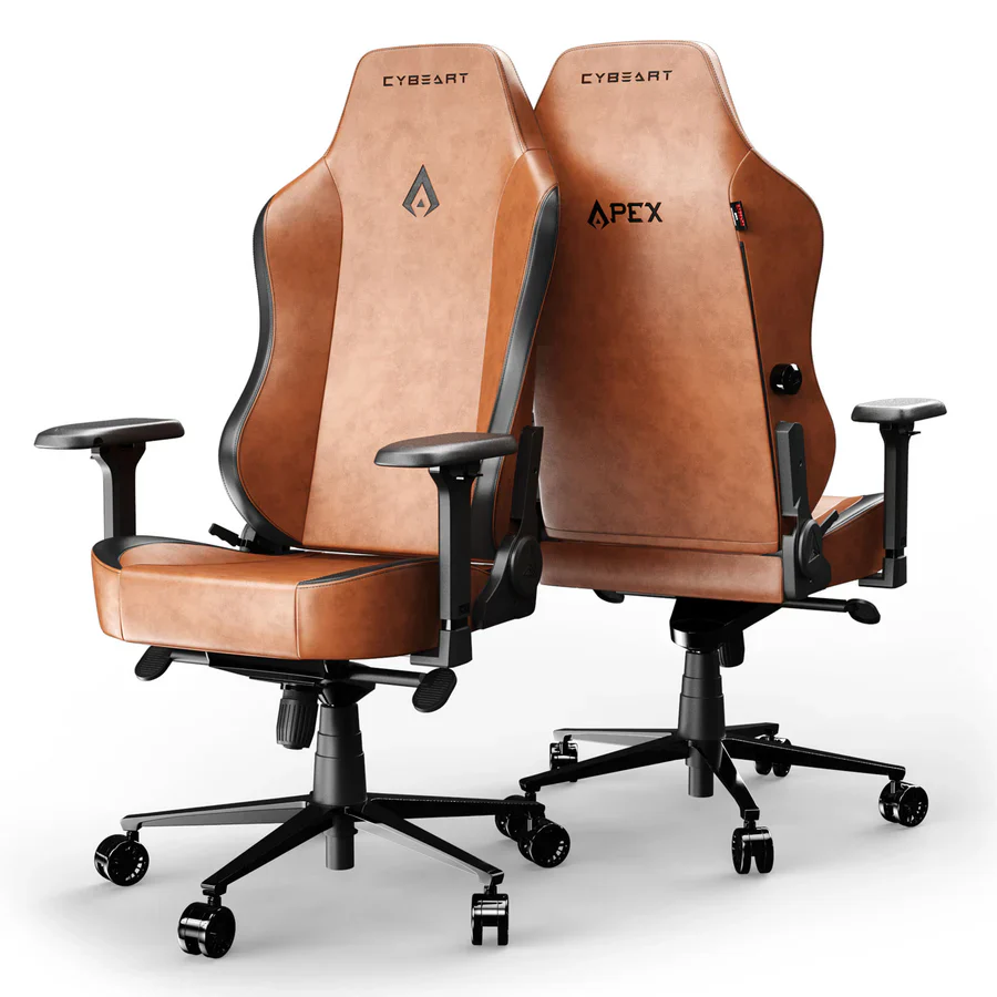 CYBEART Vintage Gaming Office Chair 4D Armrest Inbuilt Lumbar Support Supreme PU Leather, Ergonomic, Recline & Tilt - Image 3