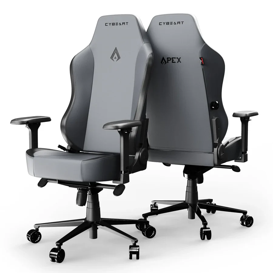 CYBEART X11 Gray Gaming Office Chair 4D Armrest Inbuilt Lumbar Support Supreme PU Leather, Ergonomic, Recline & Tilt - Image 5