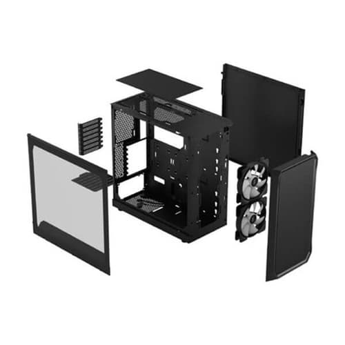 Fractal Focus 2 RGB Black TG Clear Tint Mid Tower Cabinet - Image 9