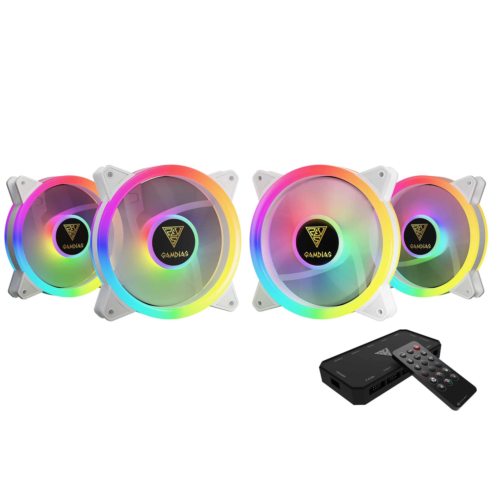 GAMDIAS AELOUS M2-1240R WHITE 4 Case Fan Kit