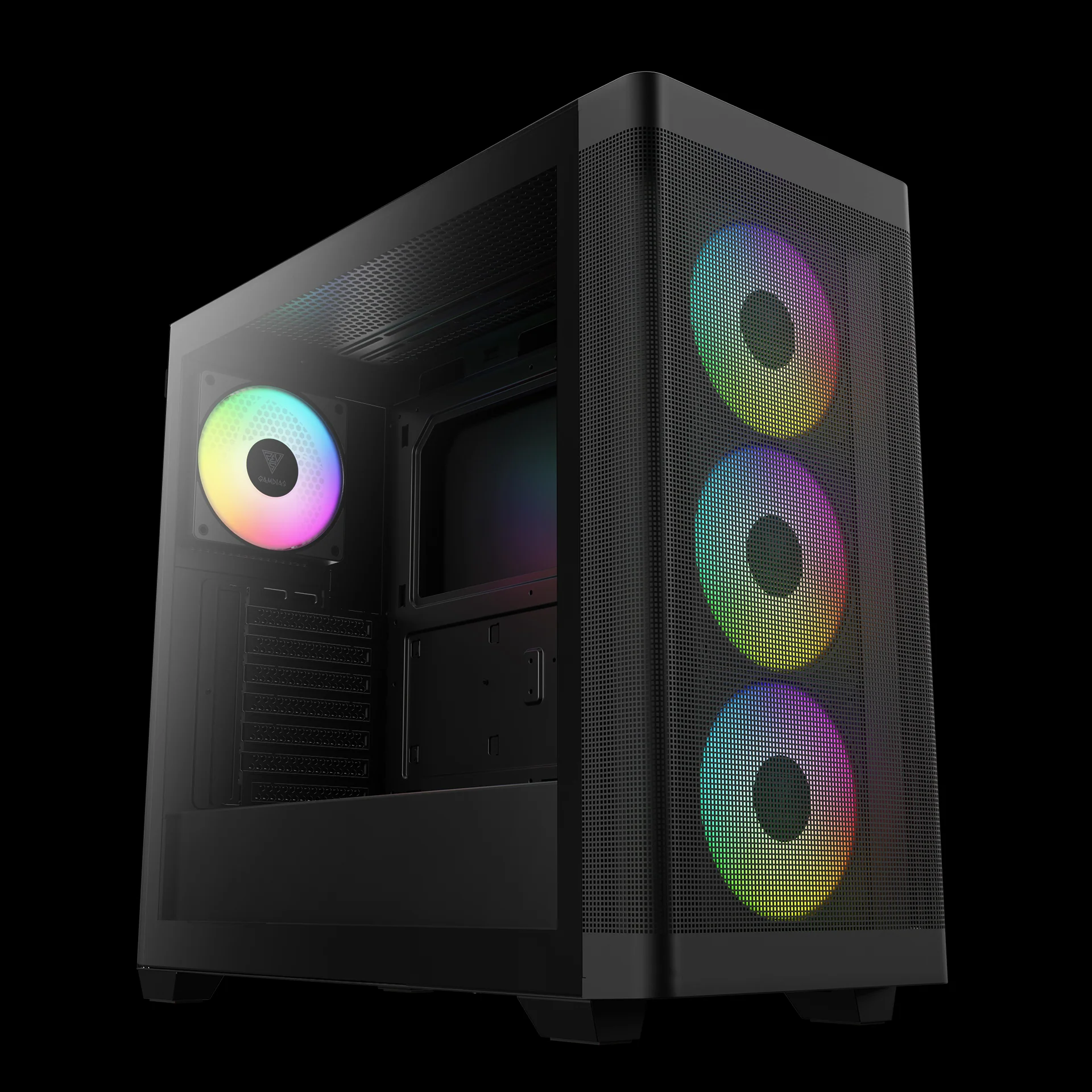 GAMDIAS ATHENA M3 Advanced Mesh Front ARGB Gaming Case (Black)