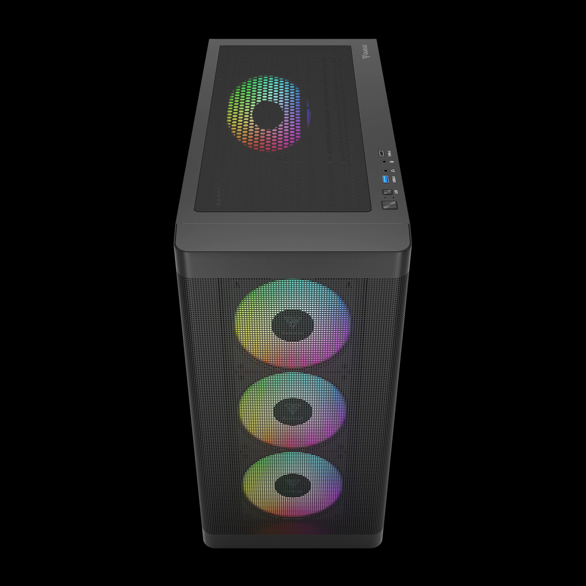 GAMDIAS ATHENA M3 Advanced Mesh Front ARGB Gaming Case (Black) - Image 3