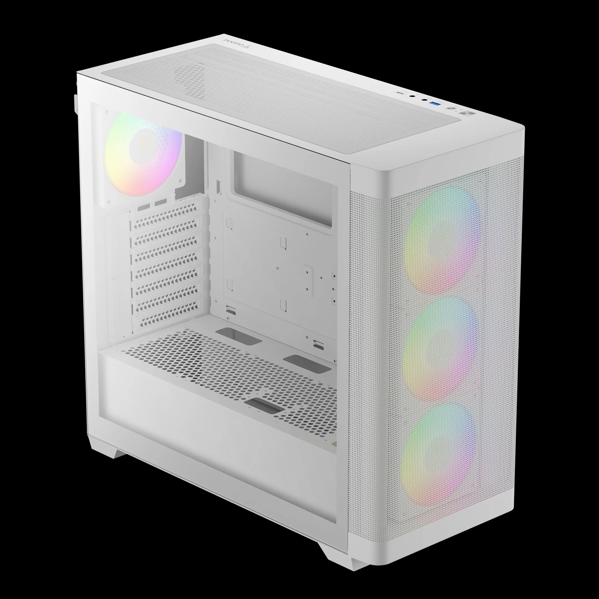GAMDIAS ATHENA M3 White Stylish Mesh Front Case with Pre Installed ARGB Fans - Image 3