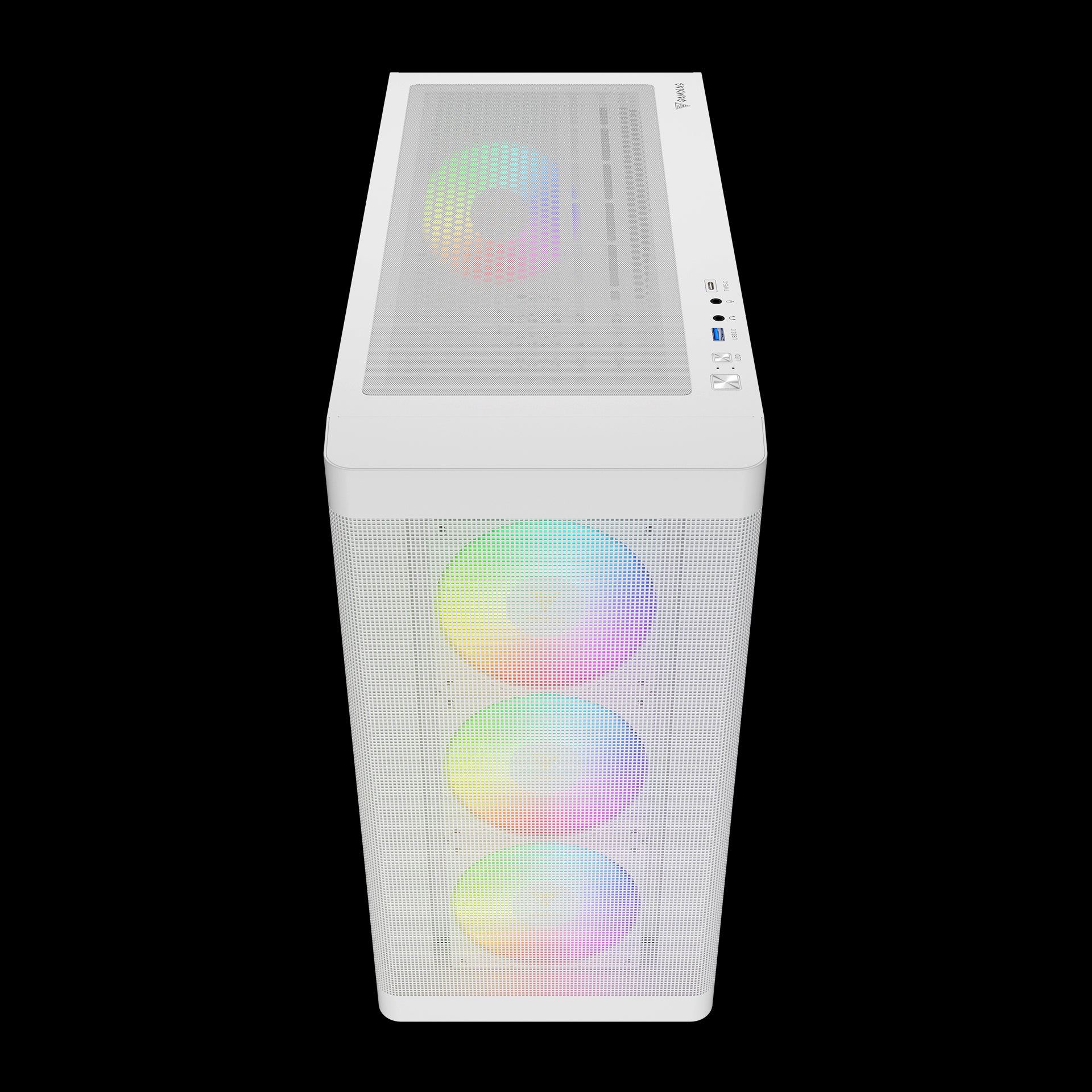 GAMDIAS ATHENA M3 White Stylish Mesh Front Case with Pre Installed ARGB Fans - Image 6