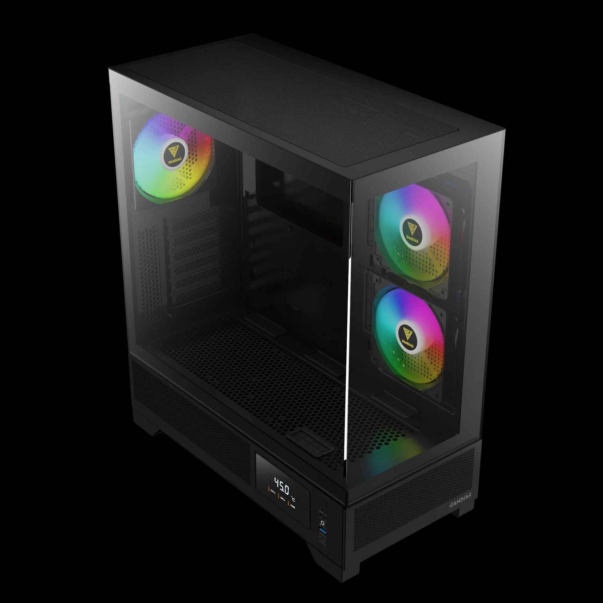 GAMDIAS ATLAS M1 ARGB Mid Tower Case with Side & Rear Fans - Image 2