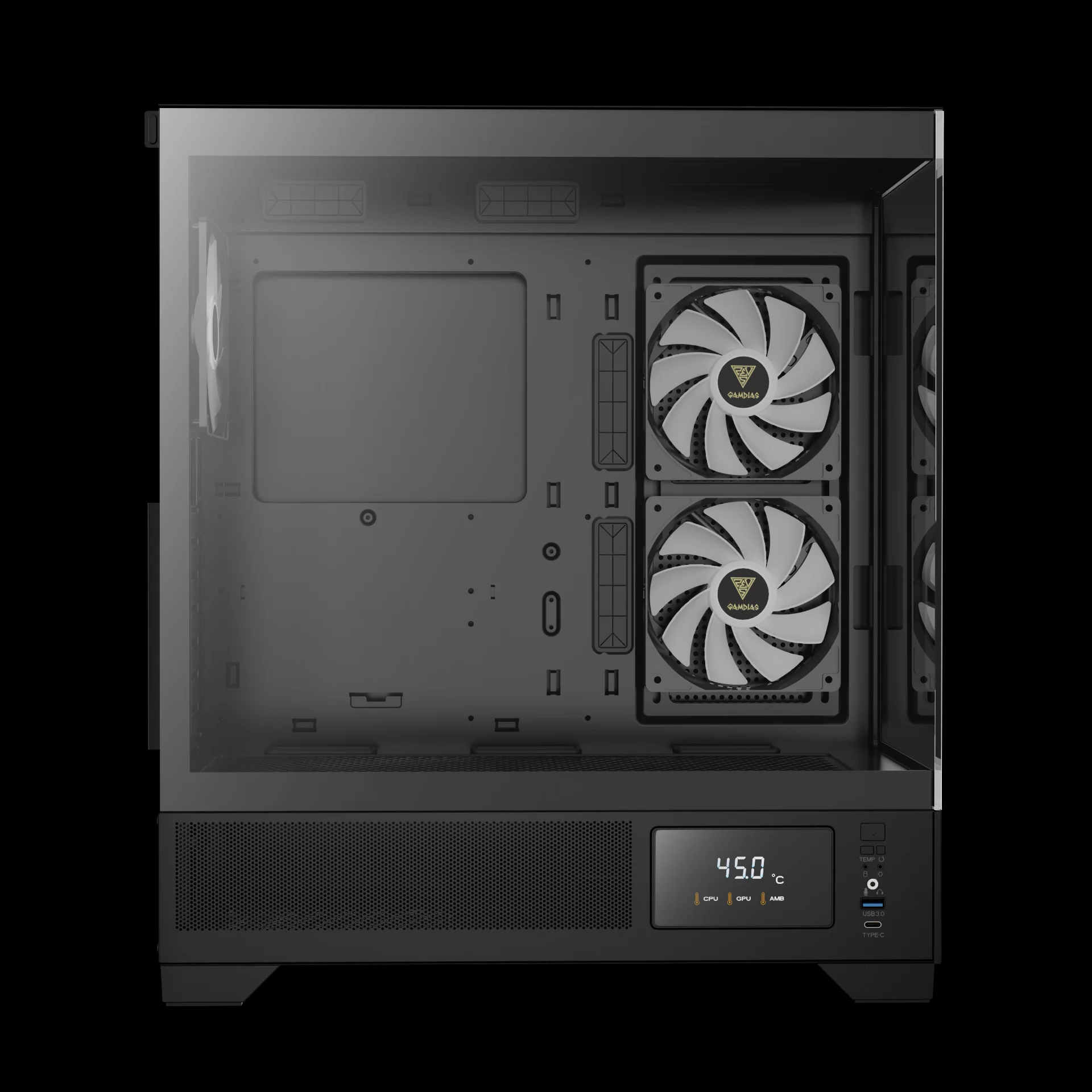 GAMDIAS ATLAS M1 ARGB Mid Tower Case with Side & Rear Fans - Image 6