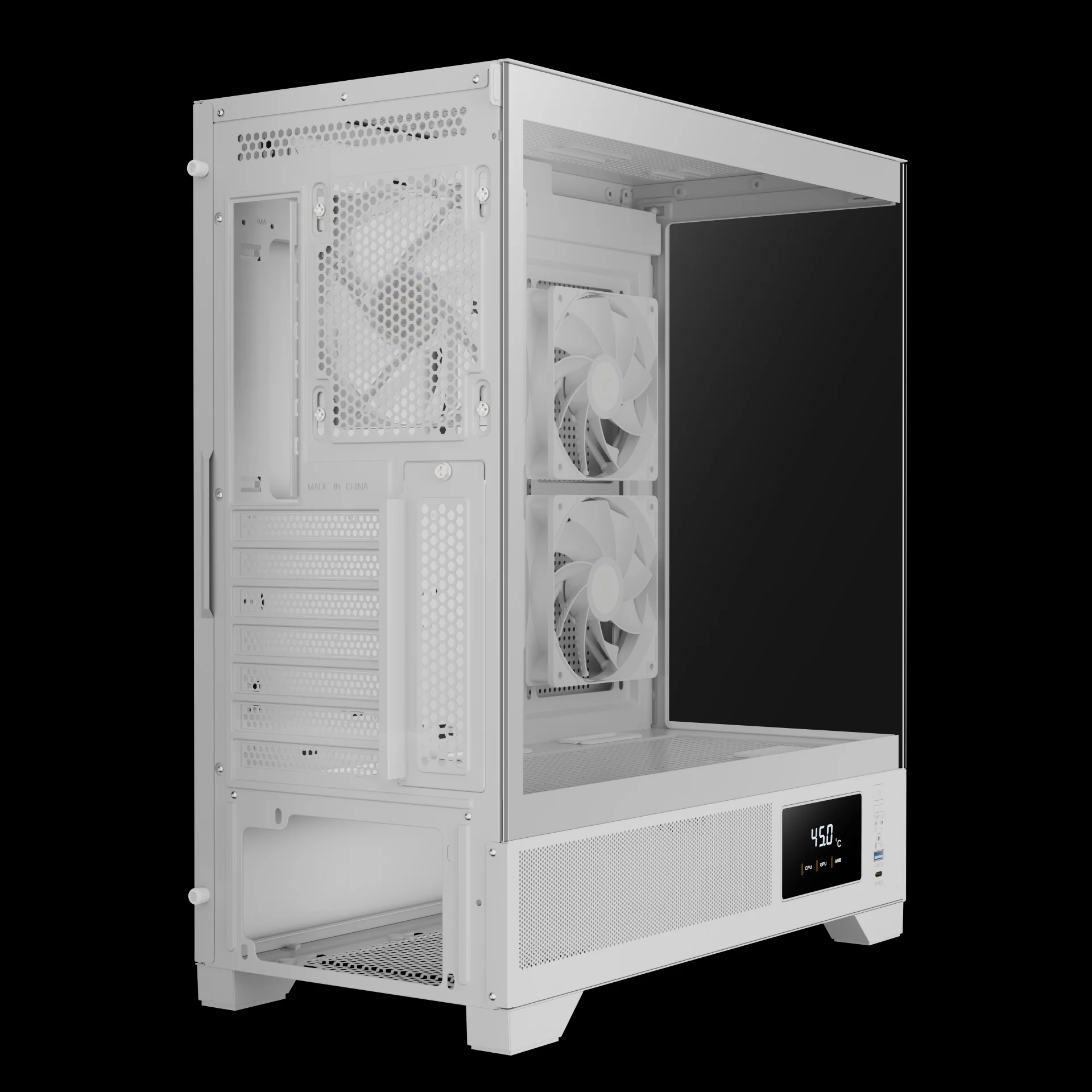 GAMDIAS ATLAS M1 WH White ARGB Mid Tower Case with Side & Rear Fans - Image 8