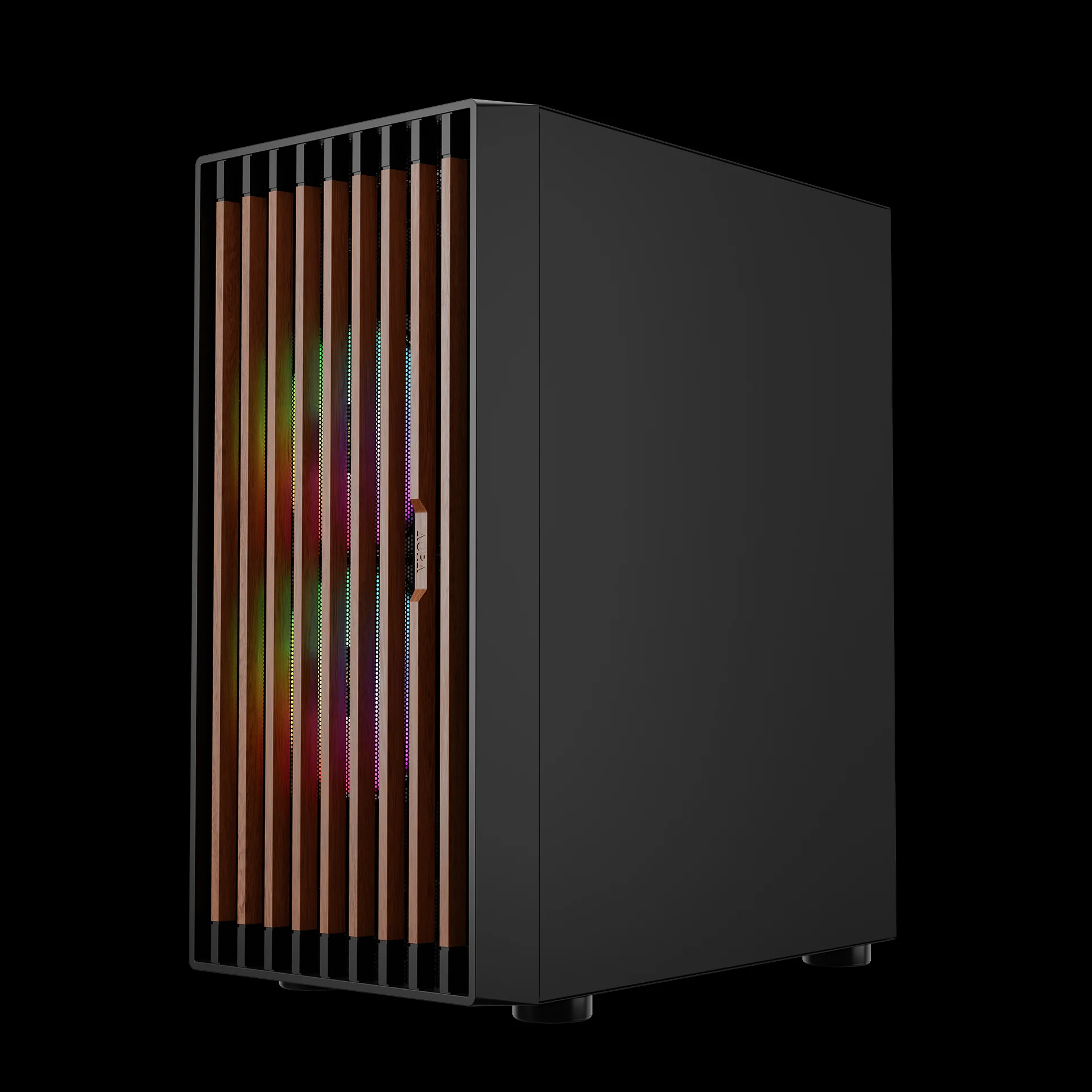 GAMDIAS AURA GC4 Stylish Walnut Mesh ARGB Case with Pre Installed Fans - Image 3