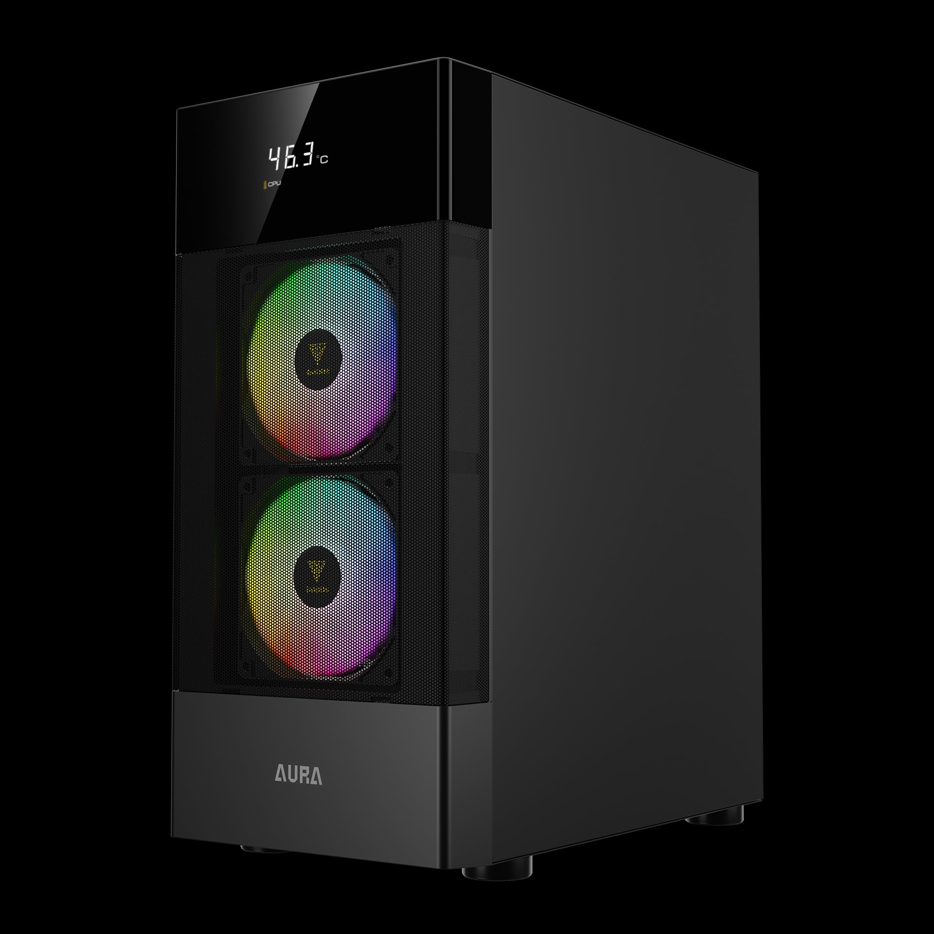 GAMDIAS AURA GC5 Black ARGB Mid Tower Cabinet with Digital Front Display - Image 4